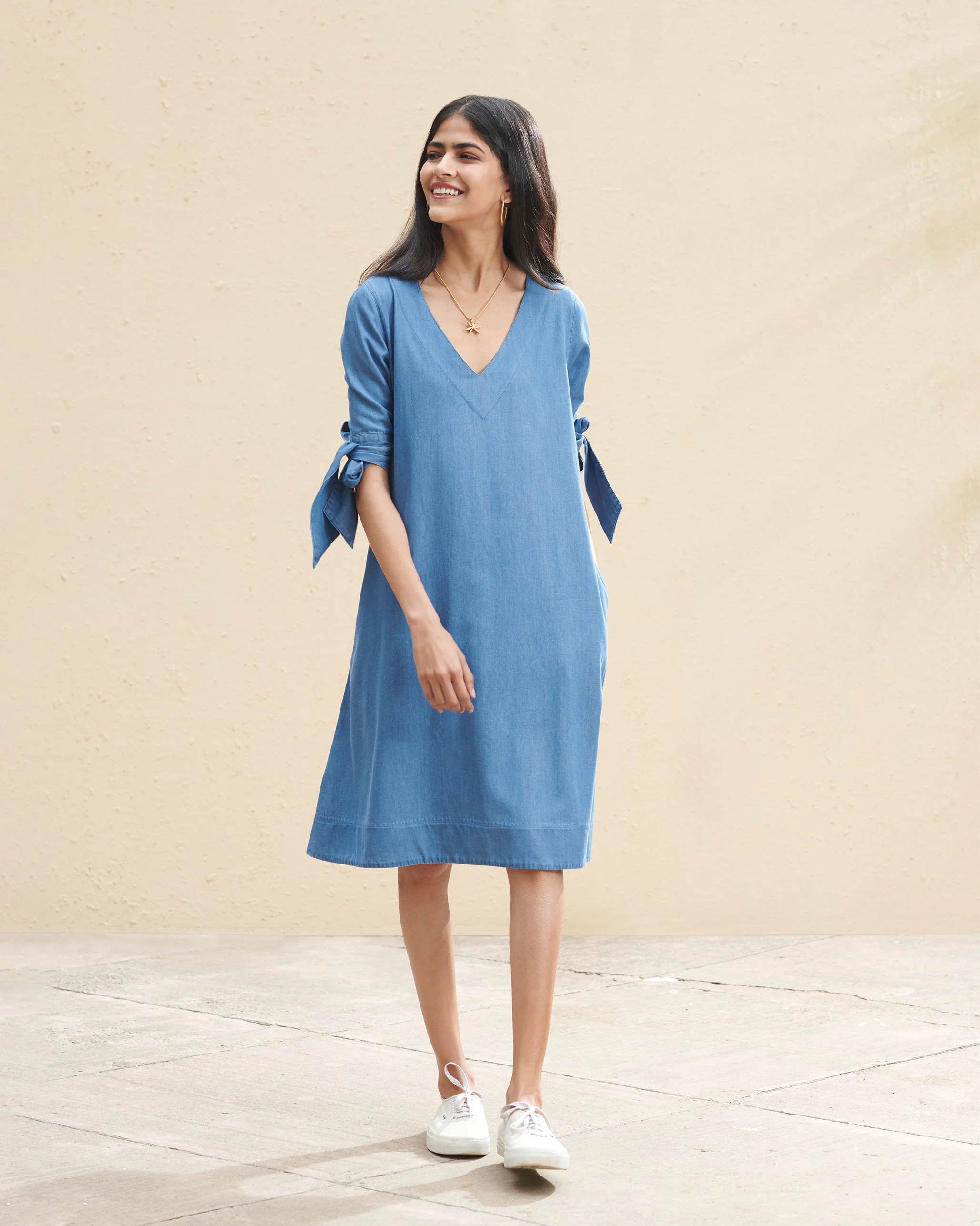 A-line Dress - Light Blue - Image 3