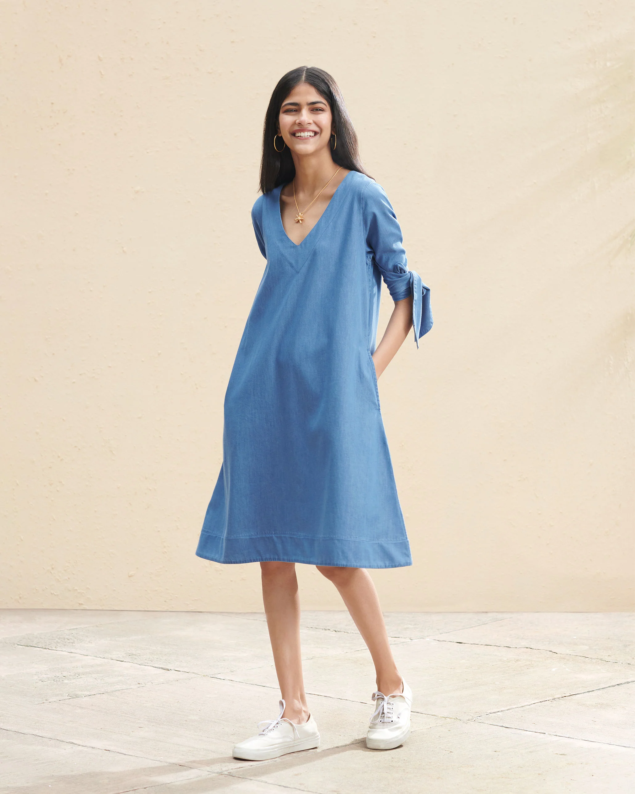 A-line Dress - Light Blue - Image 6
