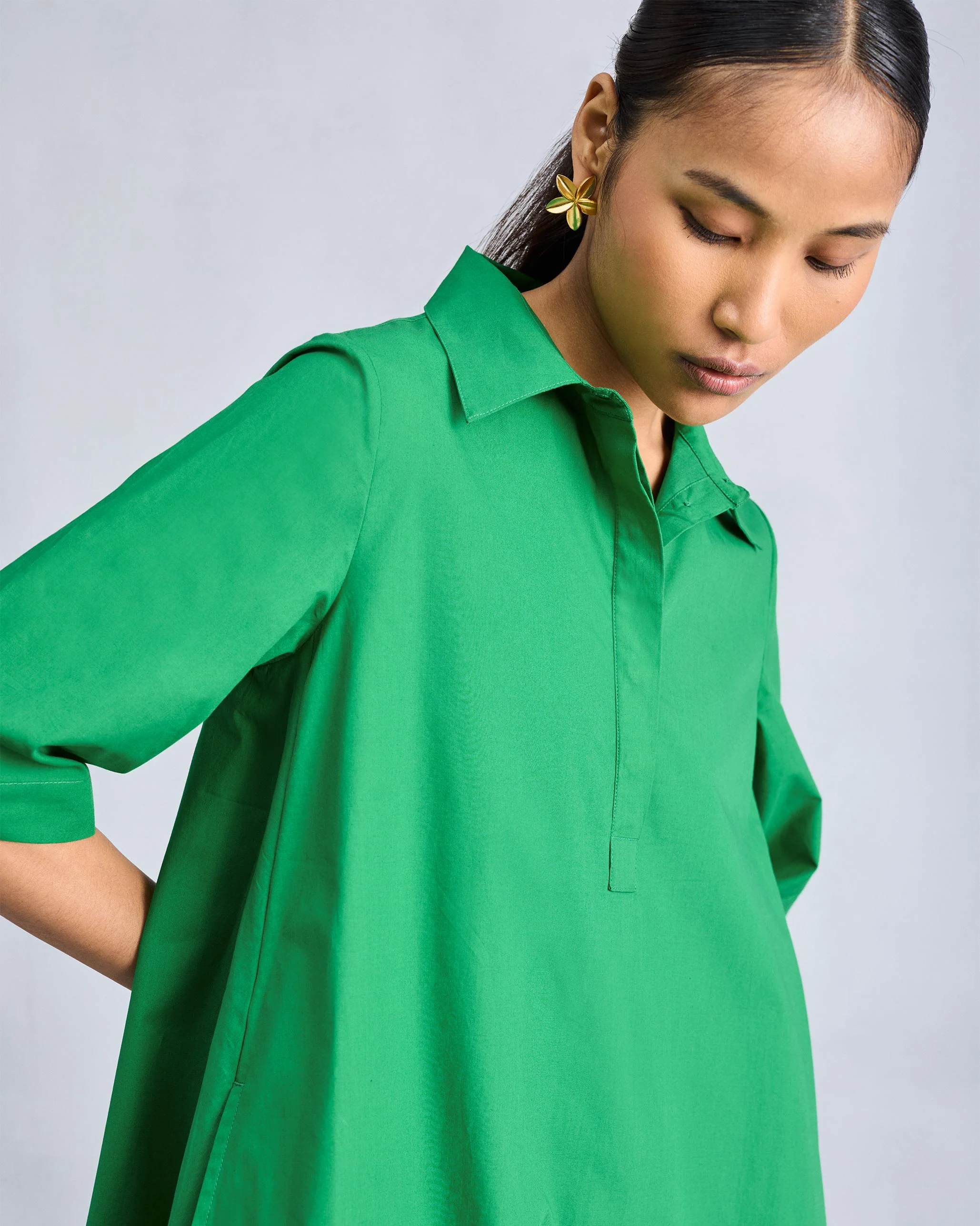 A-line Short Dress - Green - Image 2
