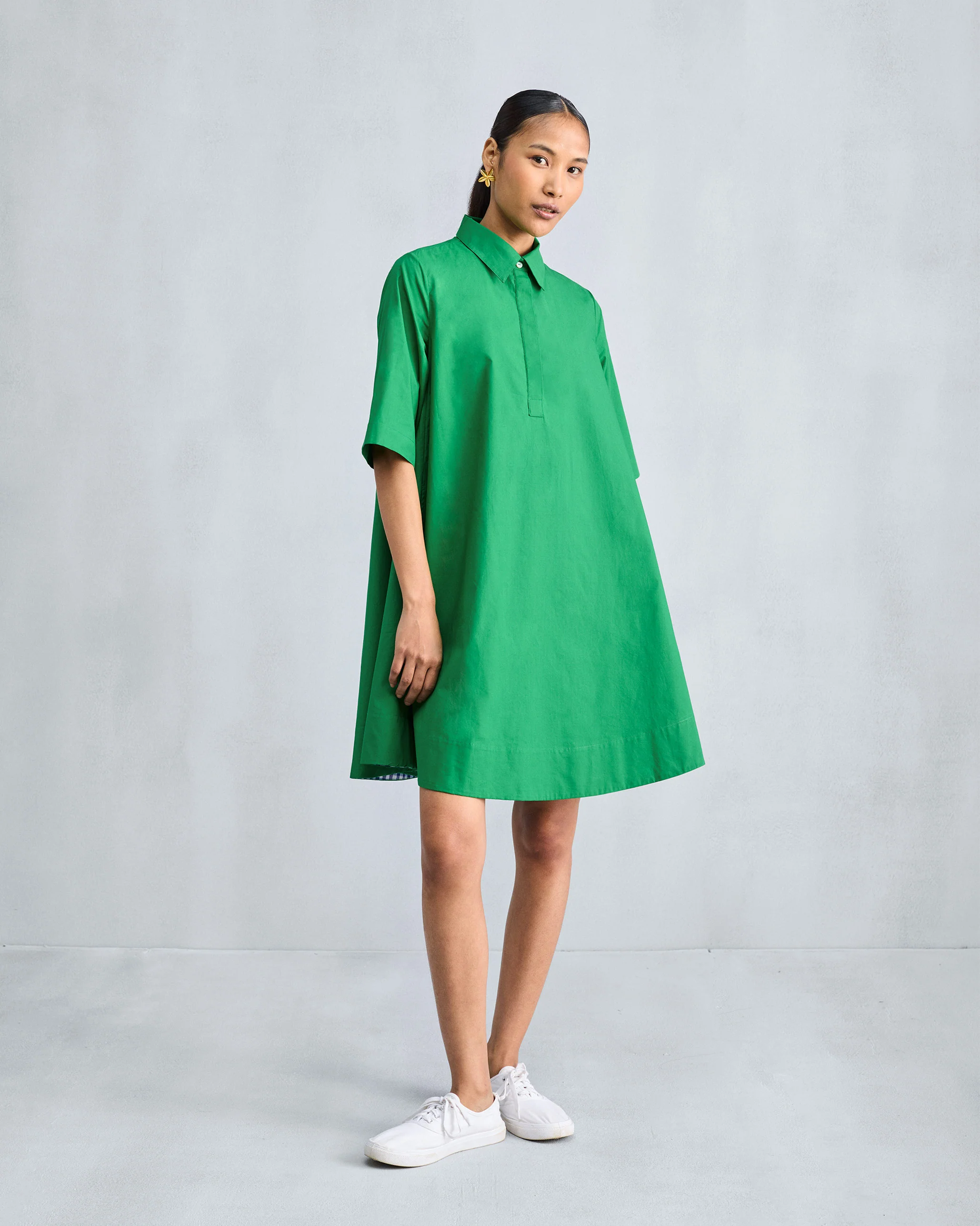 A-line Short Dress - Green - Image 3