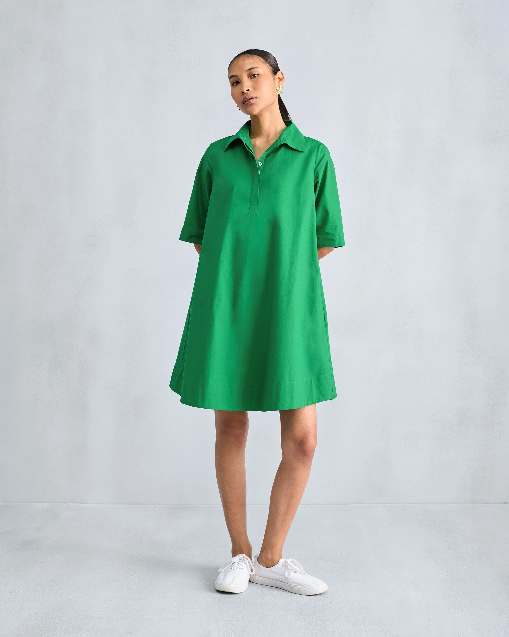 A-line Short Dress - Green - Image 4