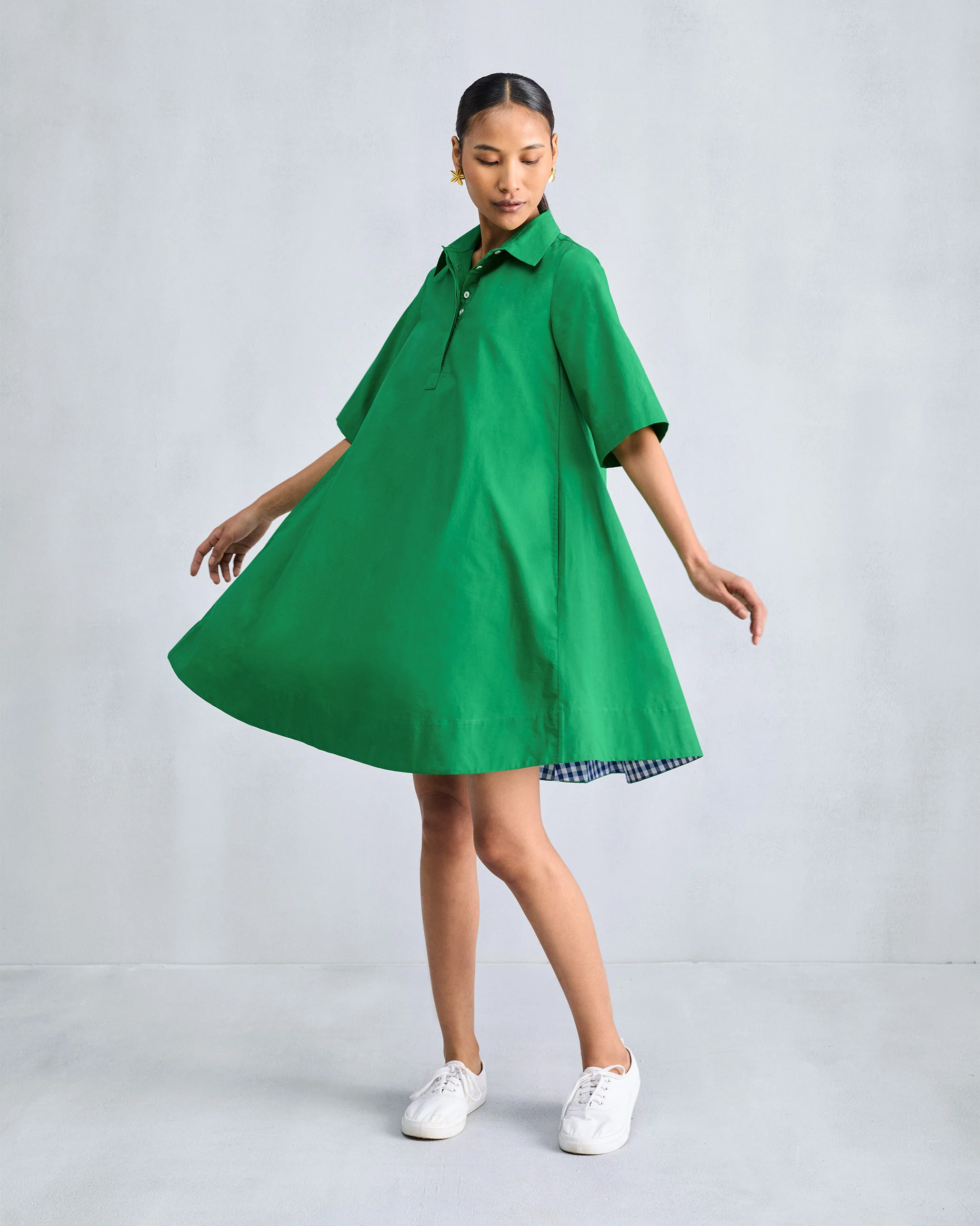 A-line Short Dress - Green - Image 5