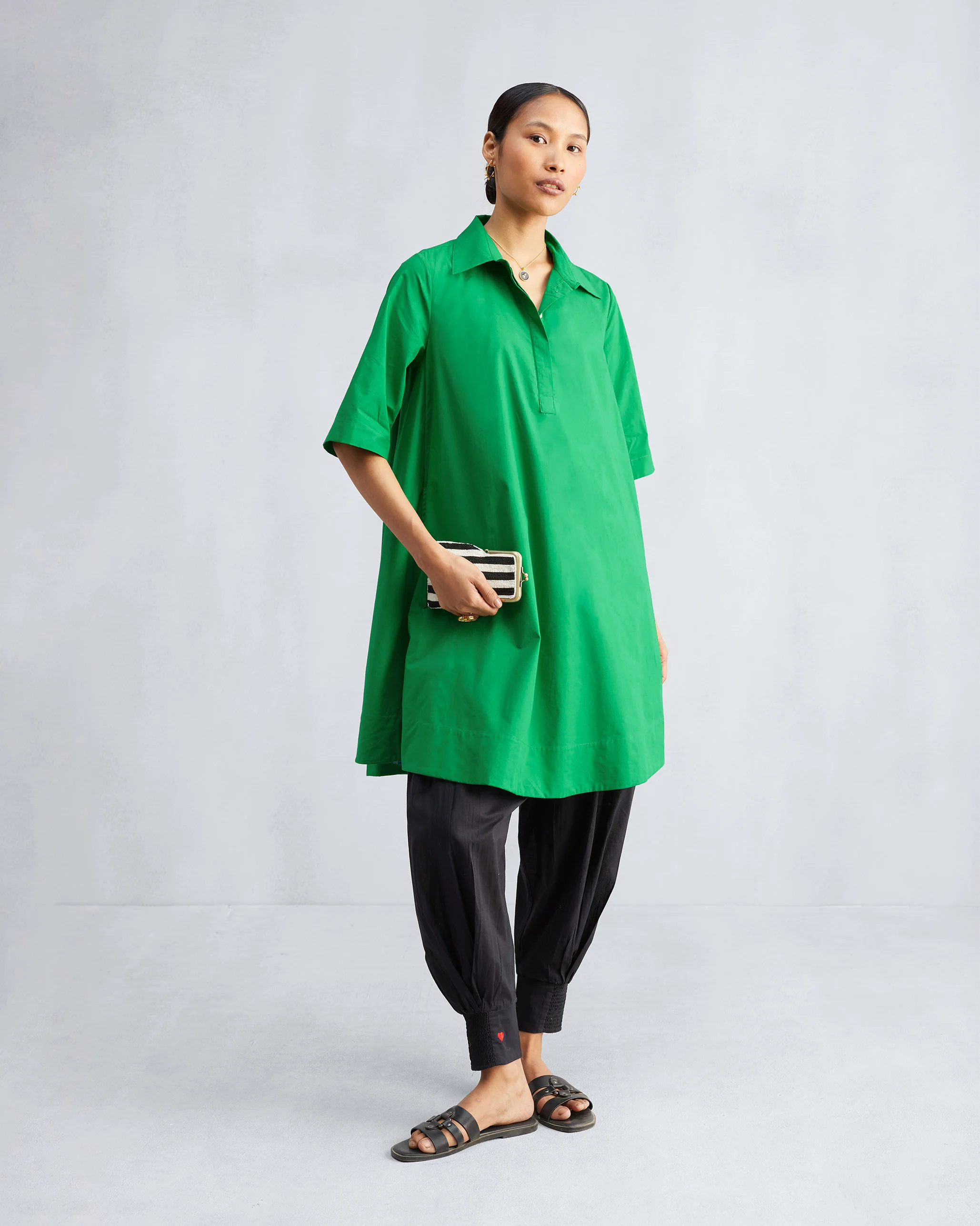 A-line Short Dress - Green - Image 8