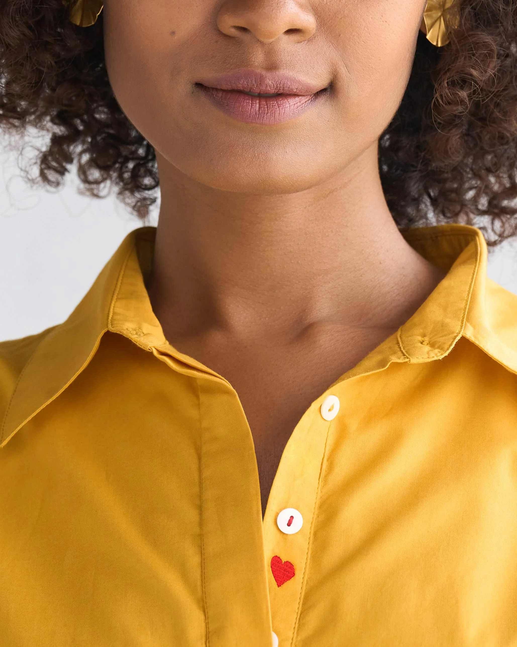 A-line Short Dress - Ochre - Image 2