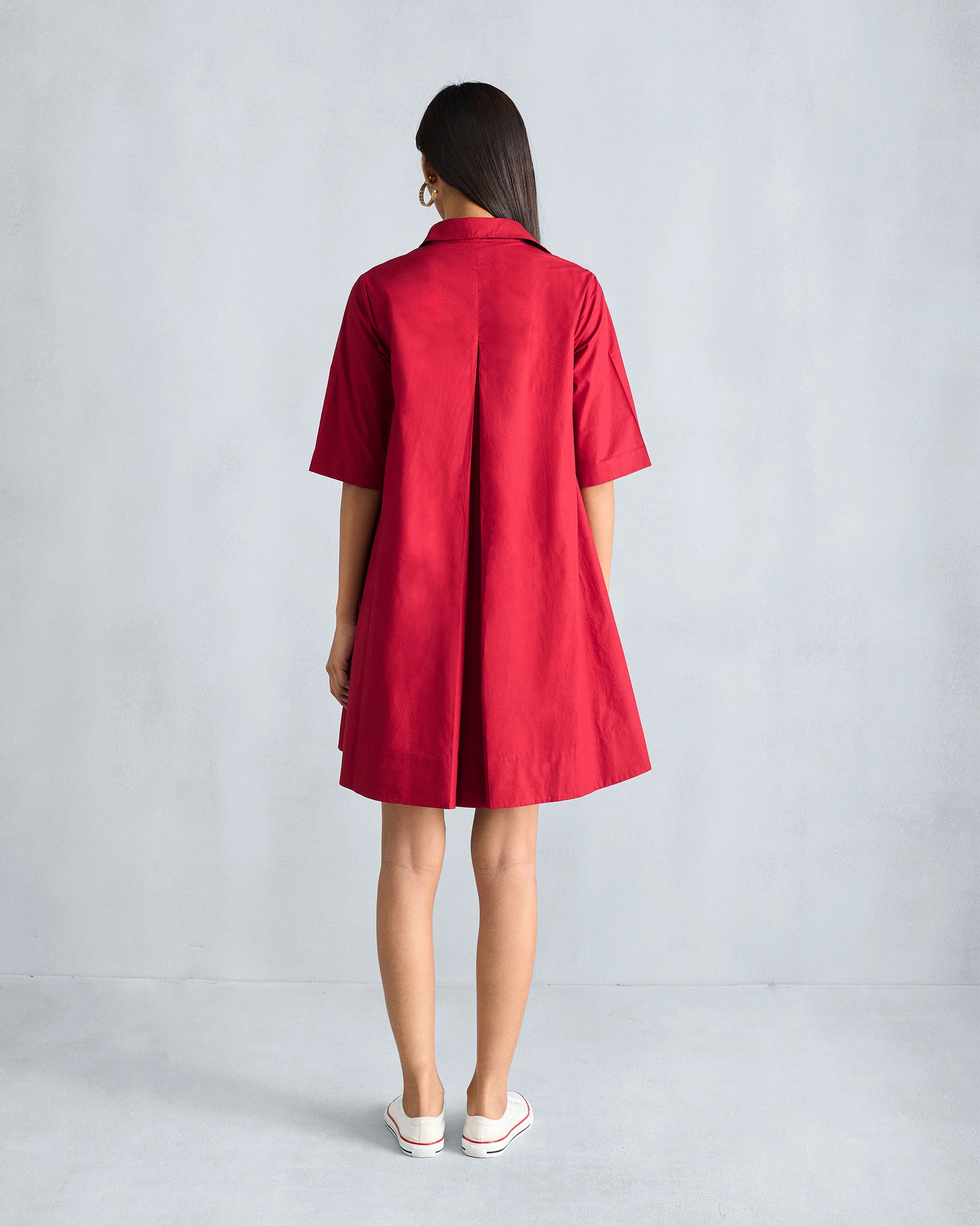 A-line Short Dress - Red - Image 4