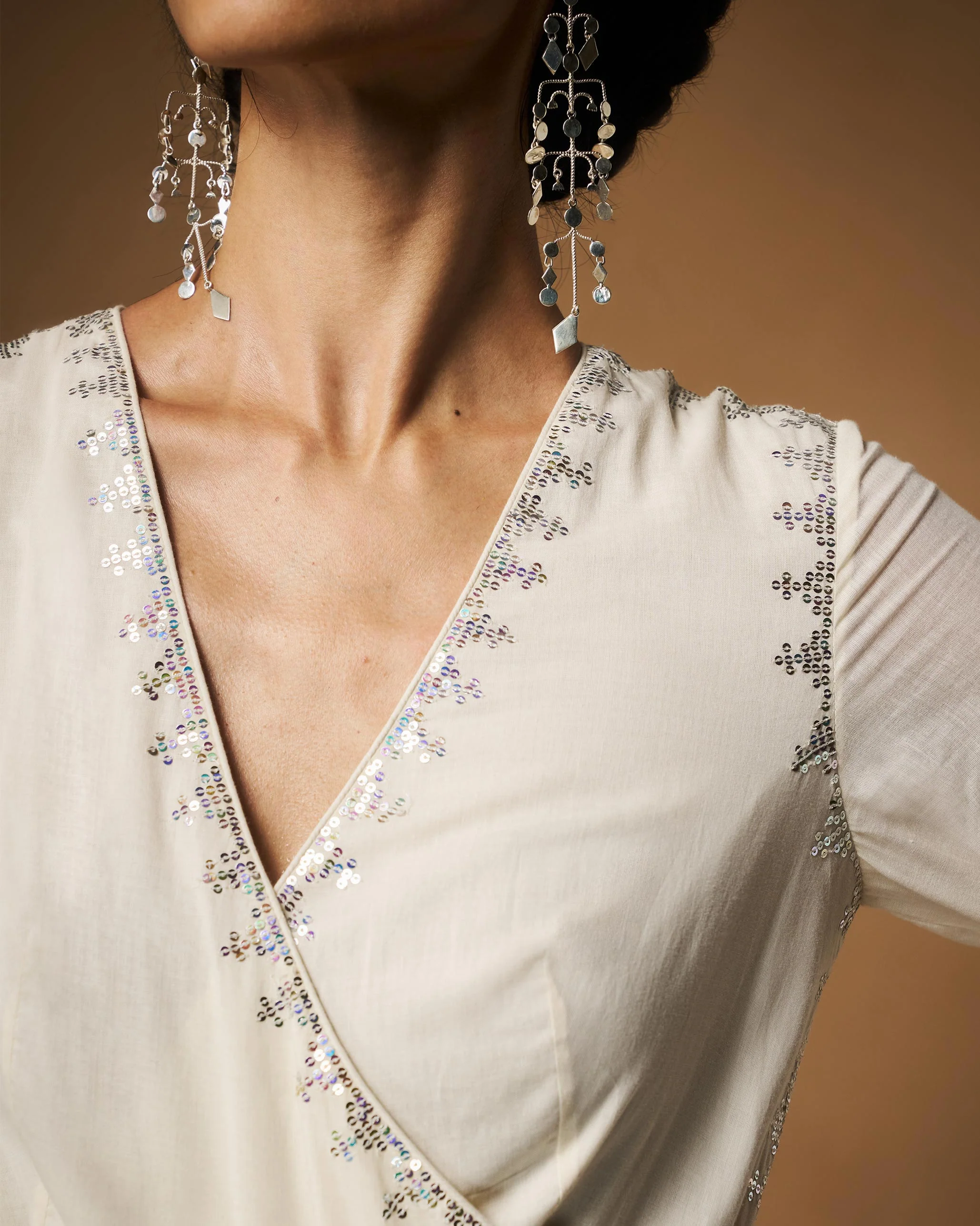 Aafreen Angrakha - Ivory Hand Embroidered - Image 3