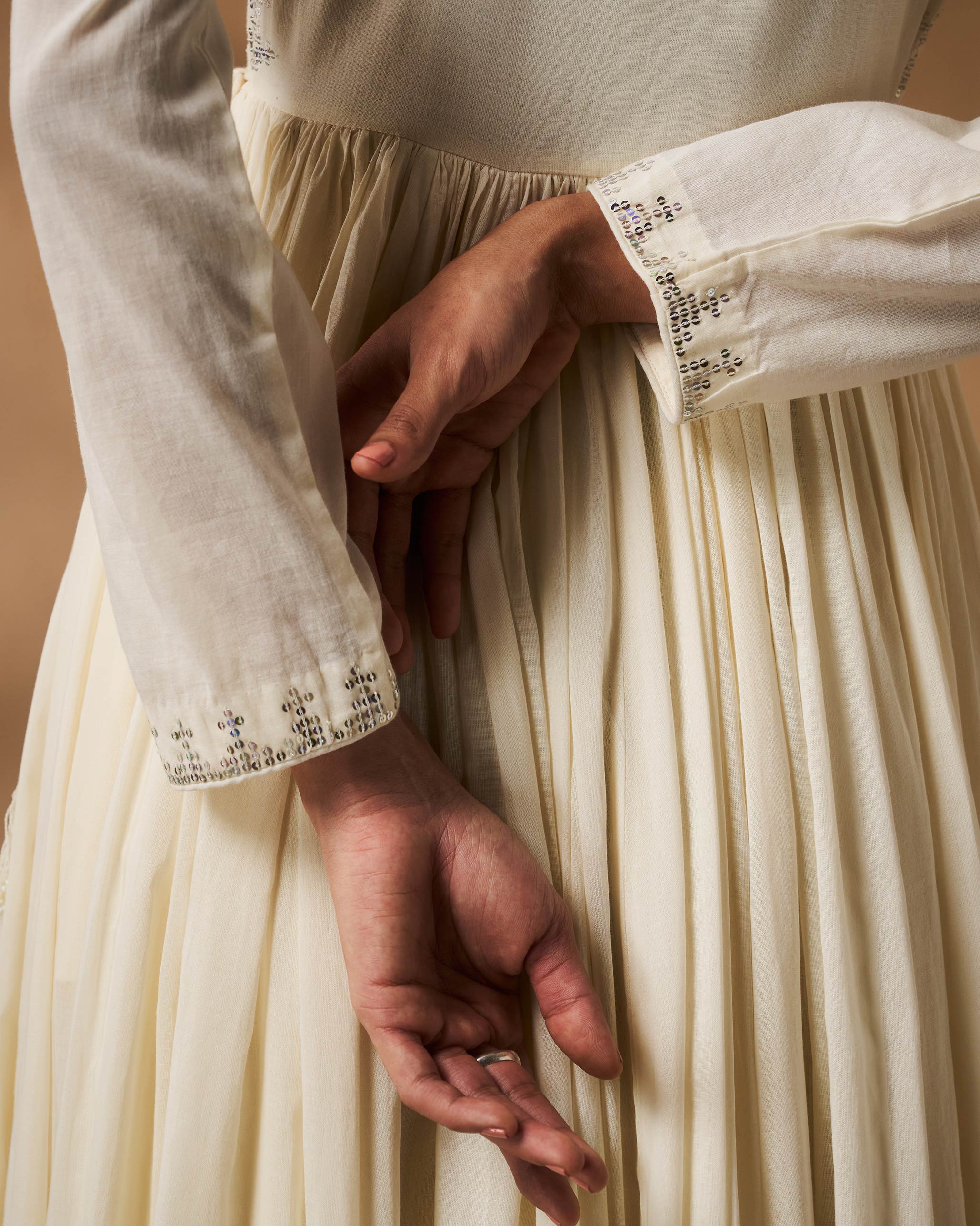 Aafreen Angrakha - Ivory Hand Embroidered - Image 6