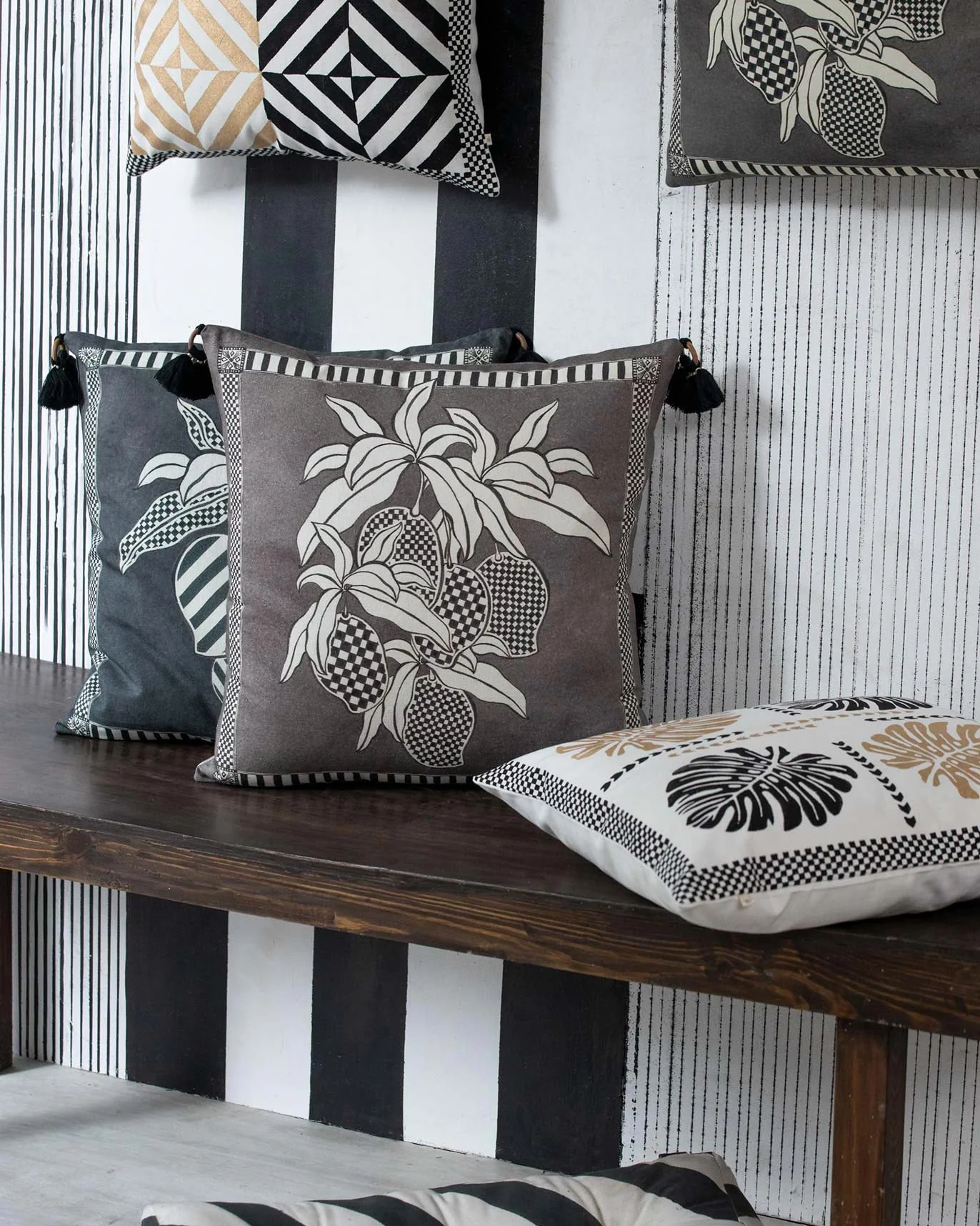 Aam Cushion Cover - Charcoal - Image 2