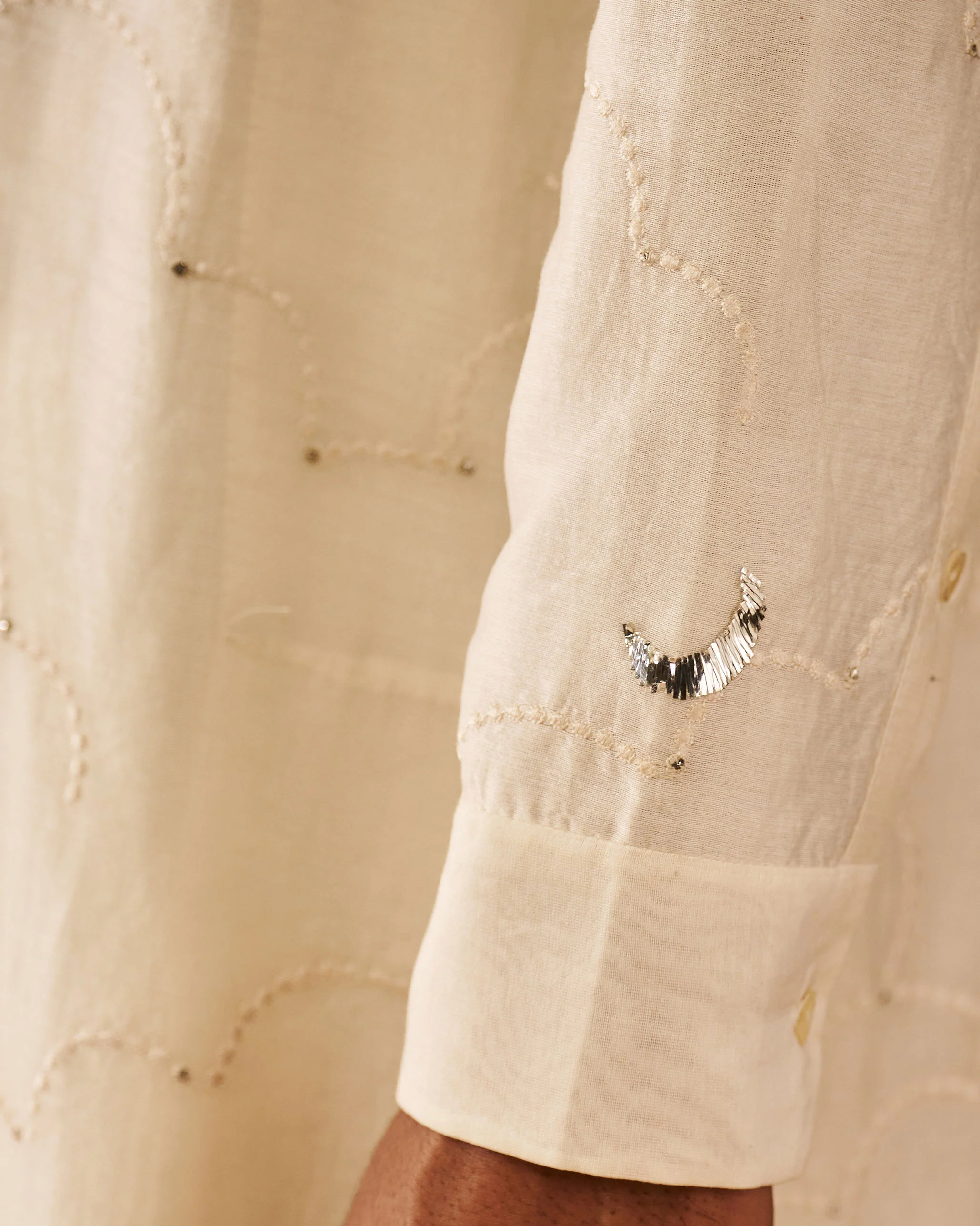 Abra Kurta - Ivory Embroidered - Image 4