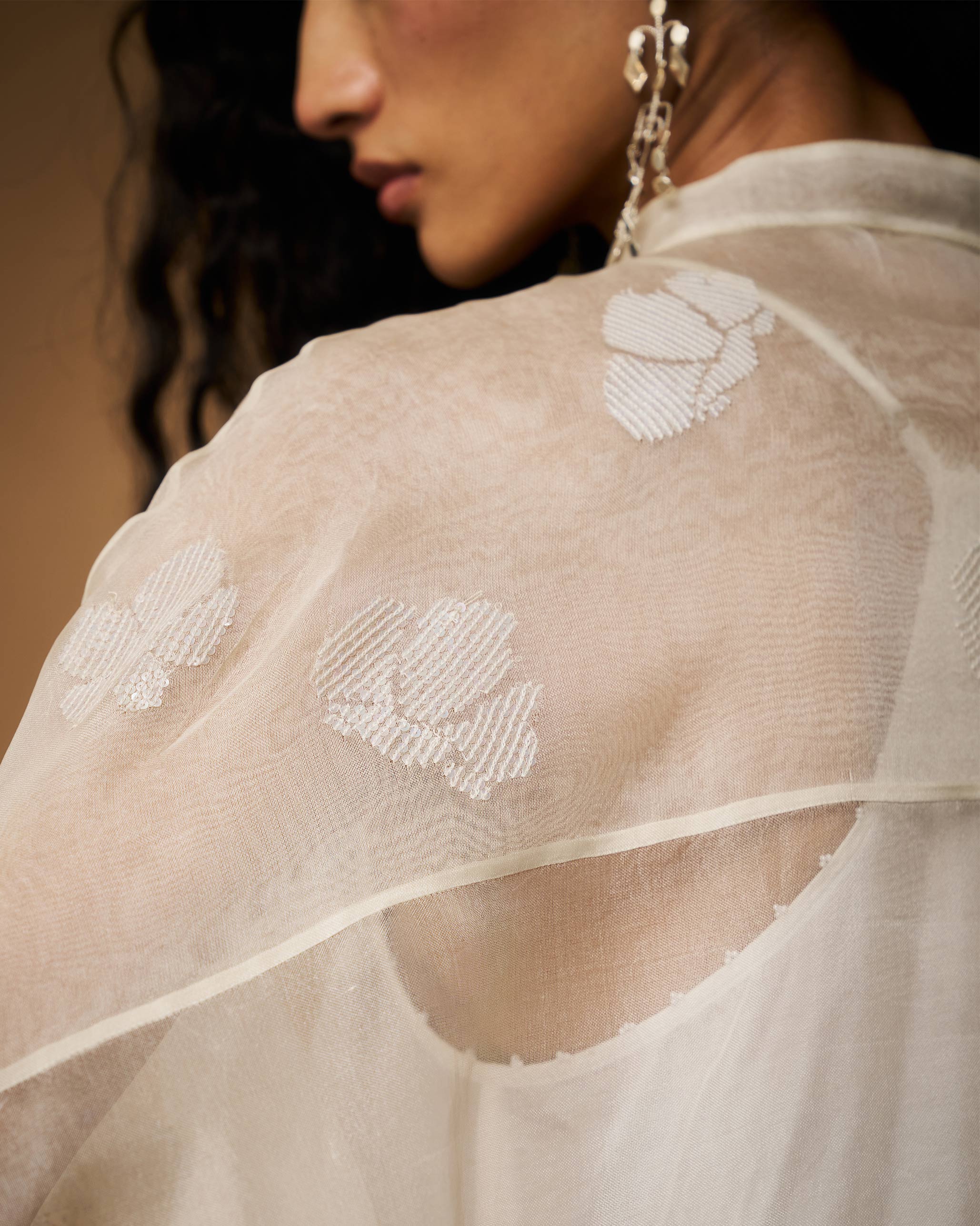 Afra Shirt - Ivory Hand Embroidered - Image 2