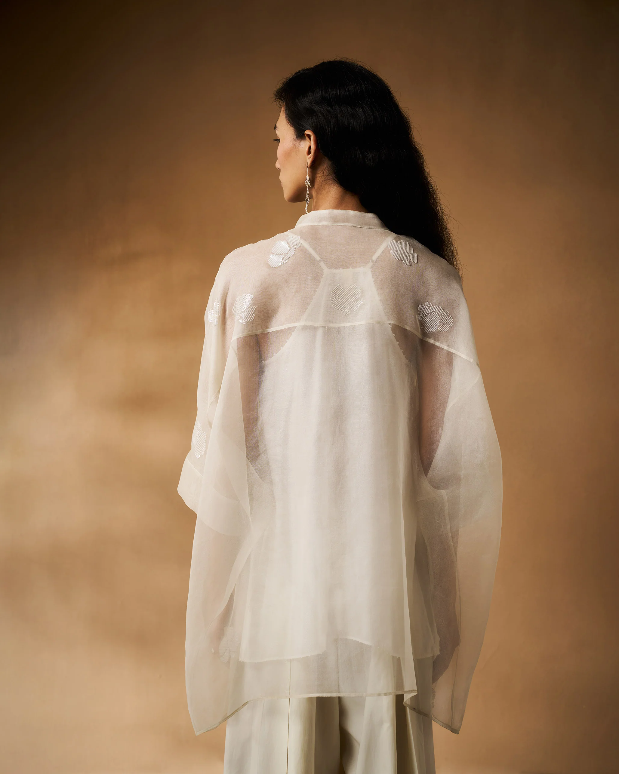 Afra Shirt - Ivory Hand Embroidered - Image 4