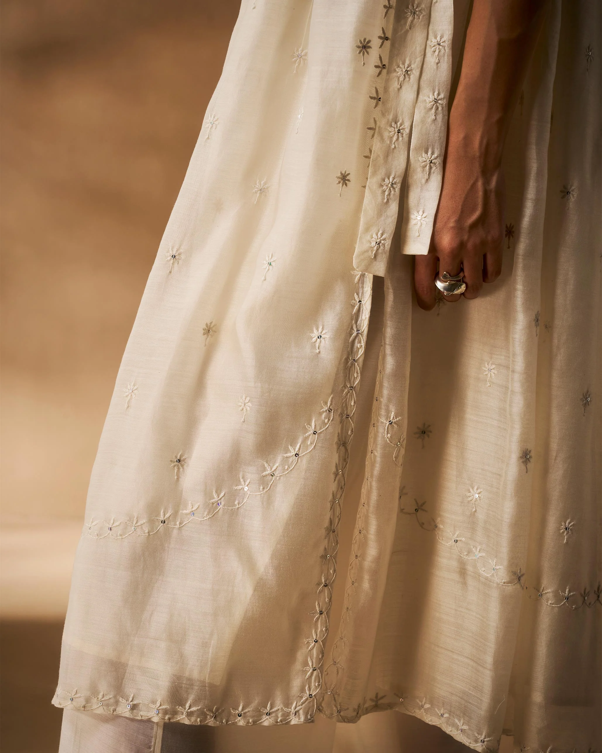 Afra Tunic - Ivory Chikankari - Image 2