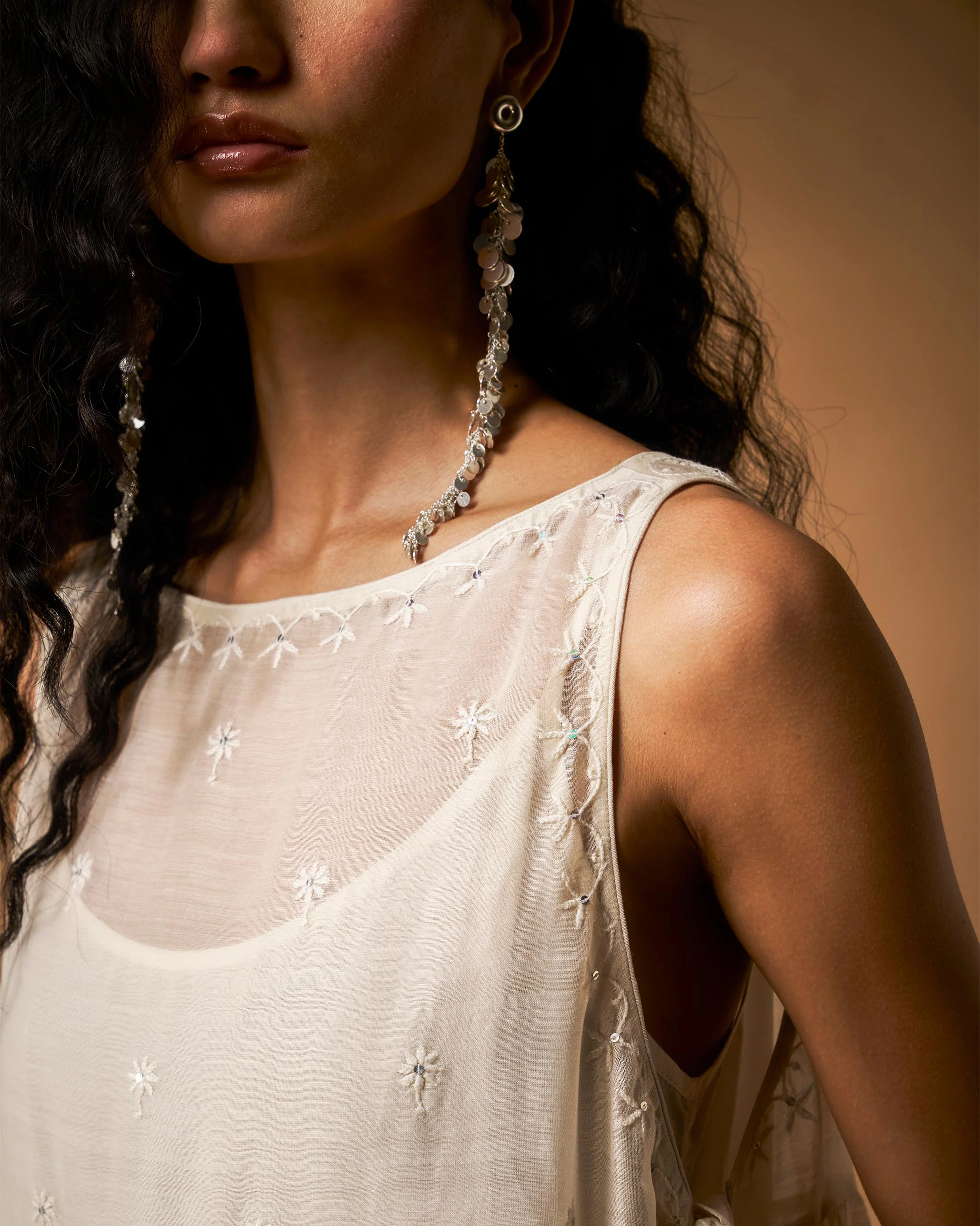 Afra Tunic - Ivory Chikankari - Image 4