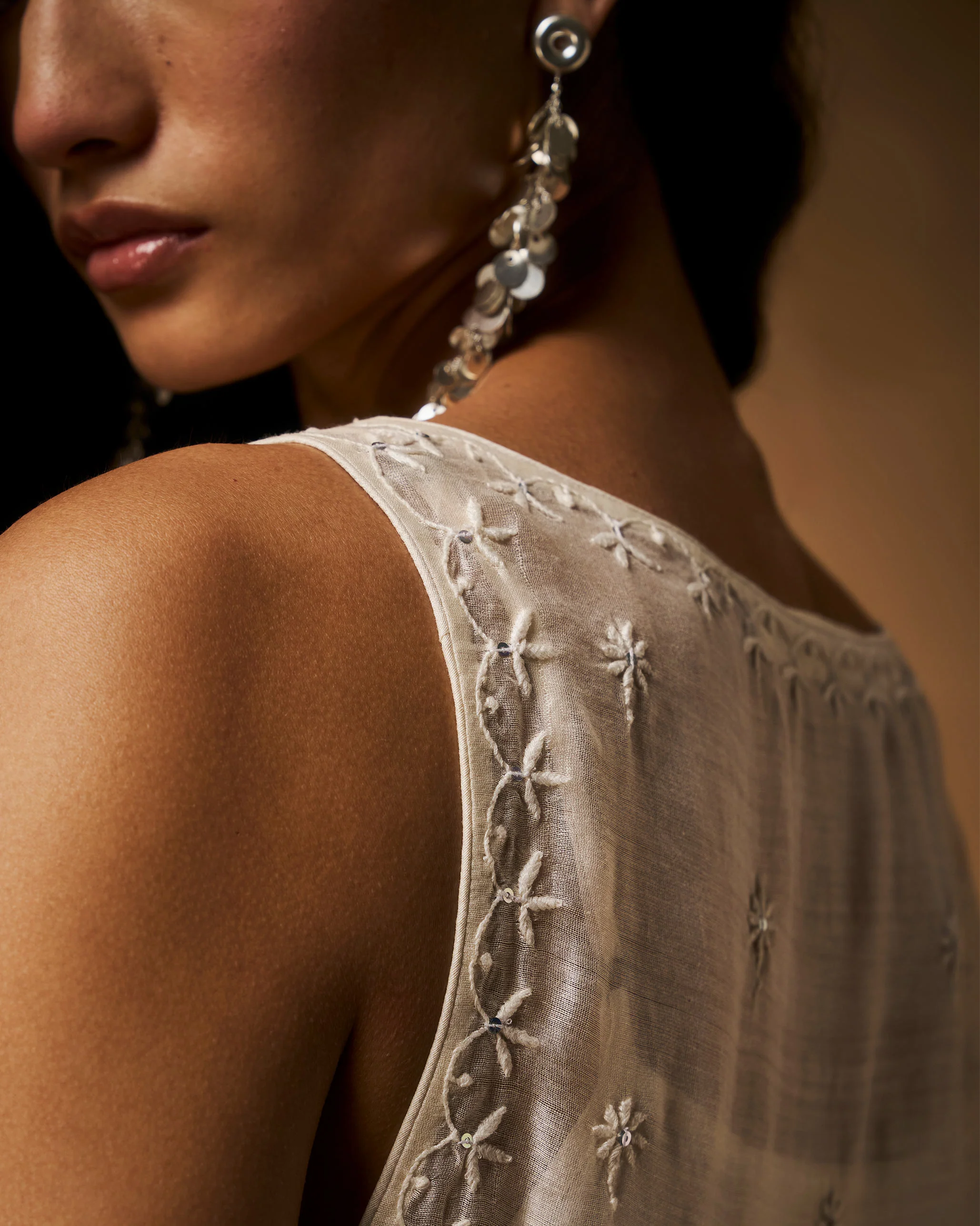 Afra Tunic - Ivory Chikankari - Image 5