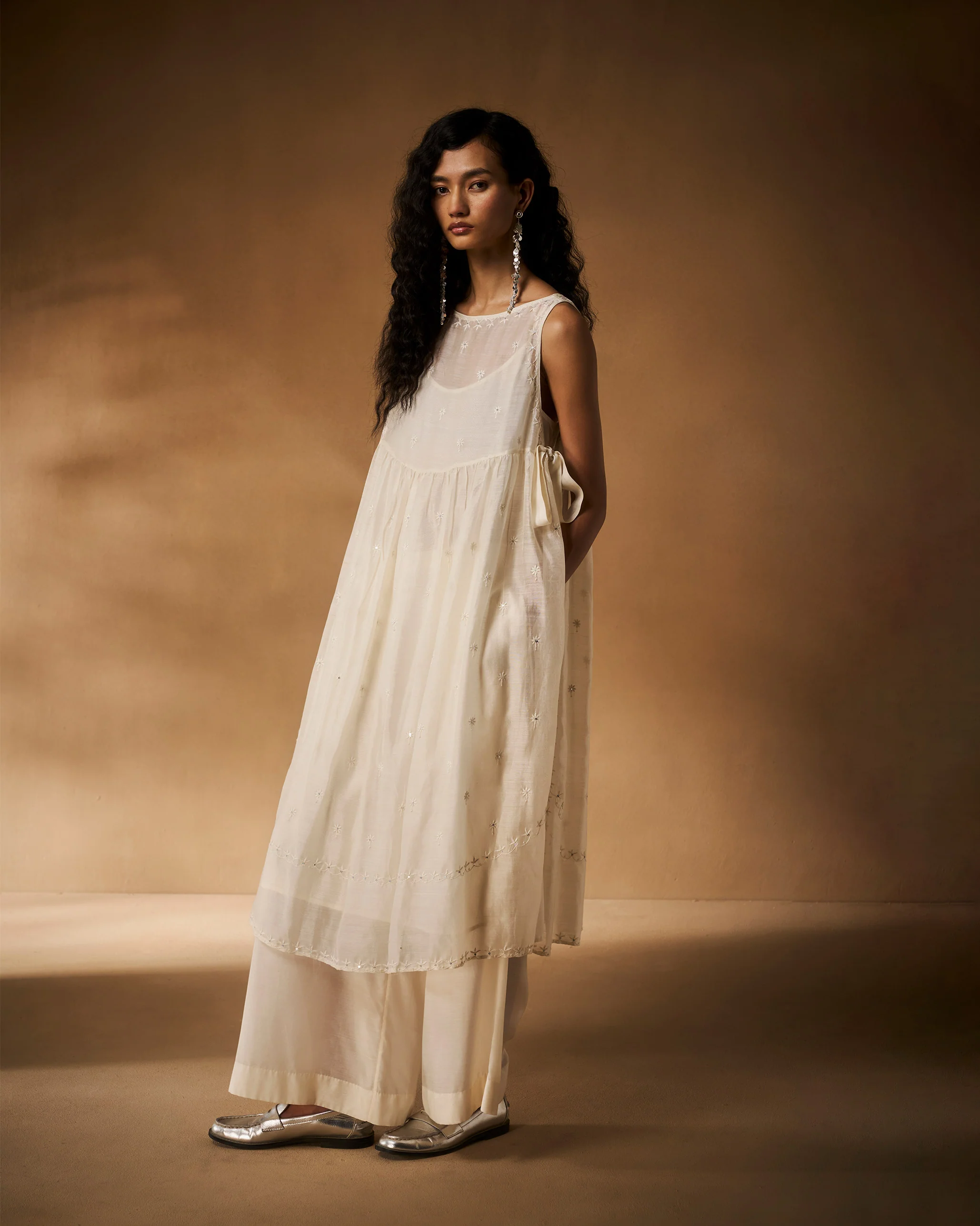Afra Tunic - Ivory Chikankari - Image 6