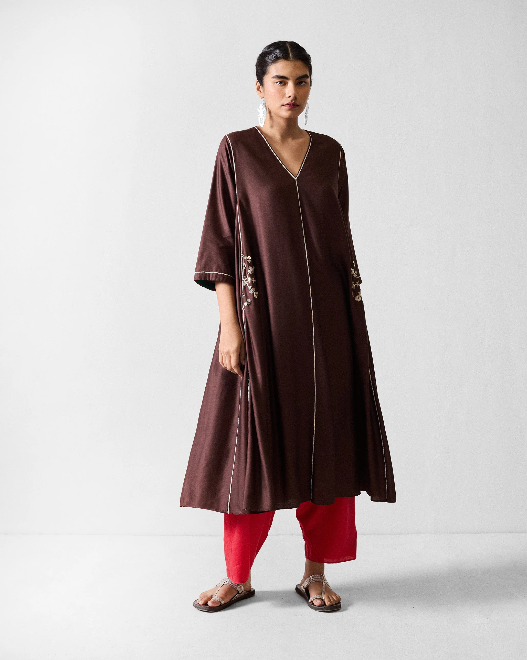 Aheli Kurta - Chocolate Brown - Image 5