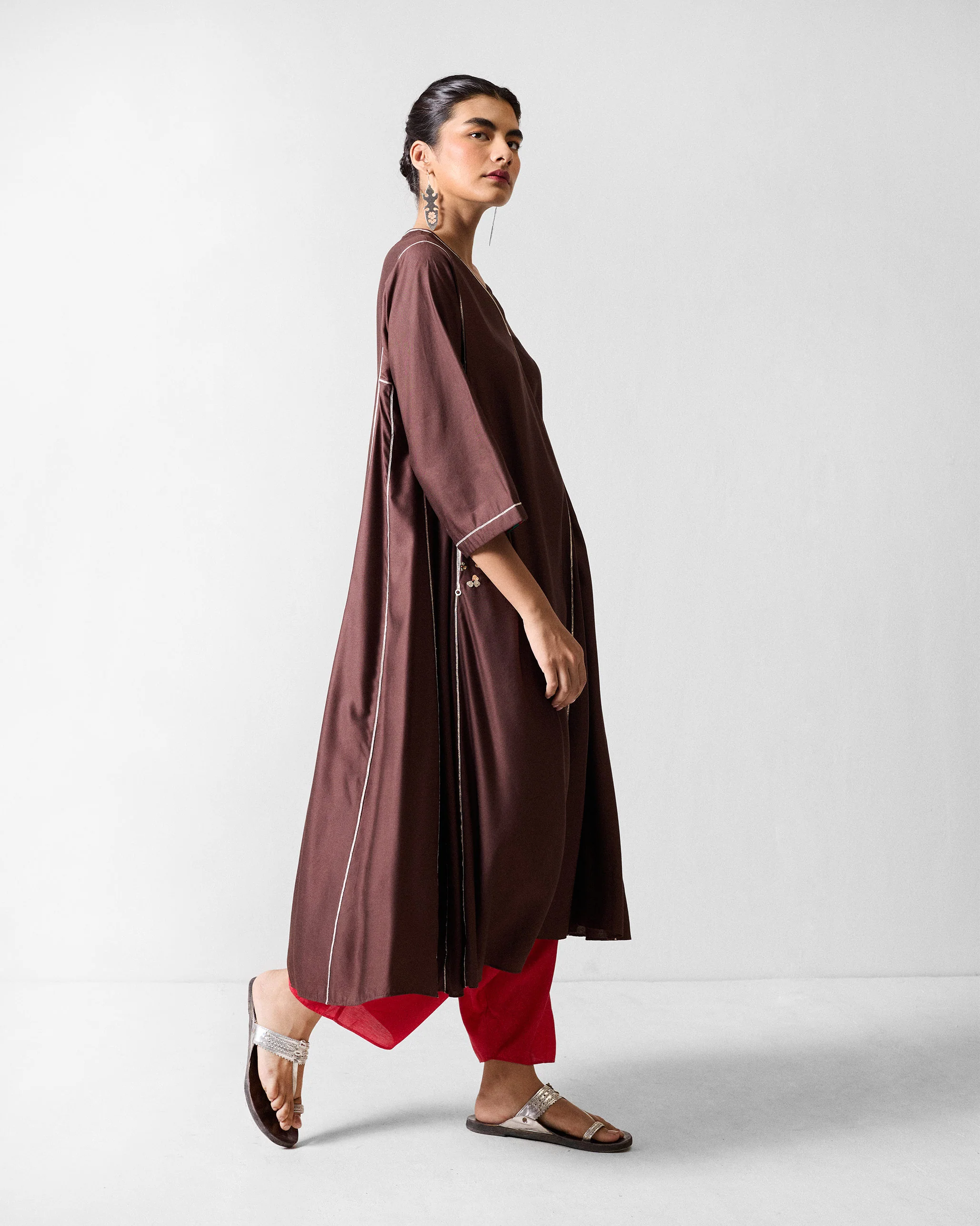 Aheli Kurta - Chocolate Brown - Image 6