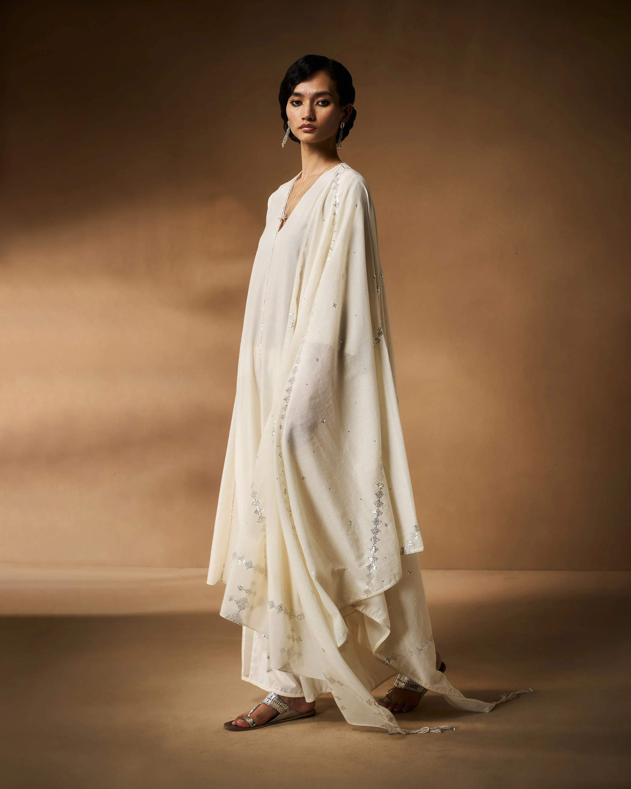 Aheli Kurta - Ivory Hand Embroidered - Image 8