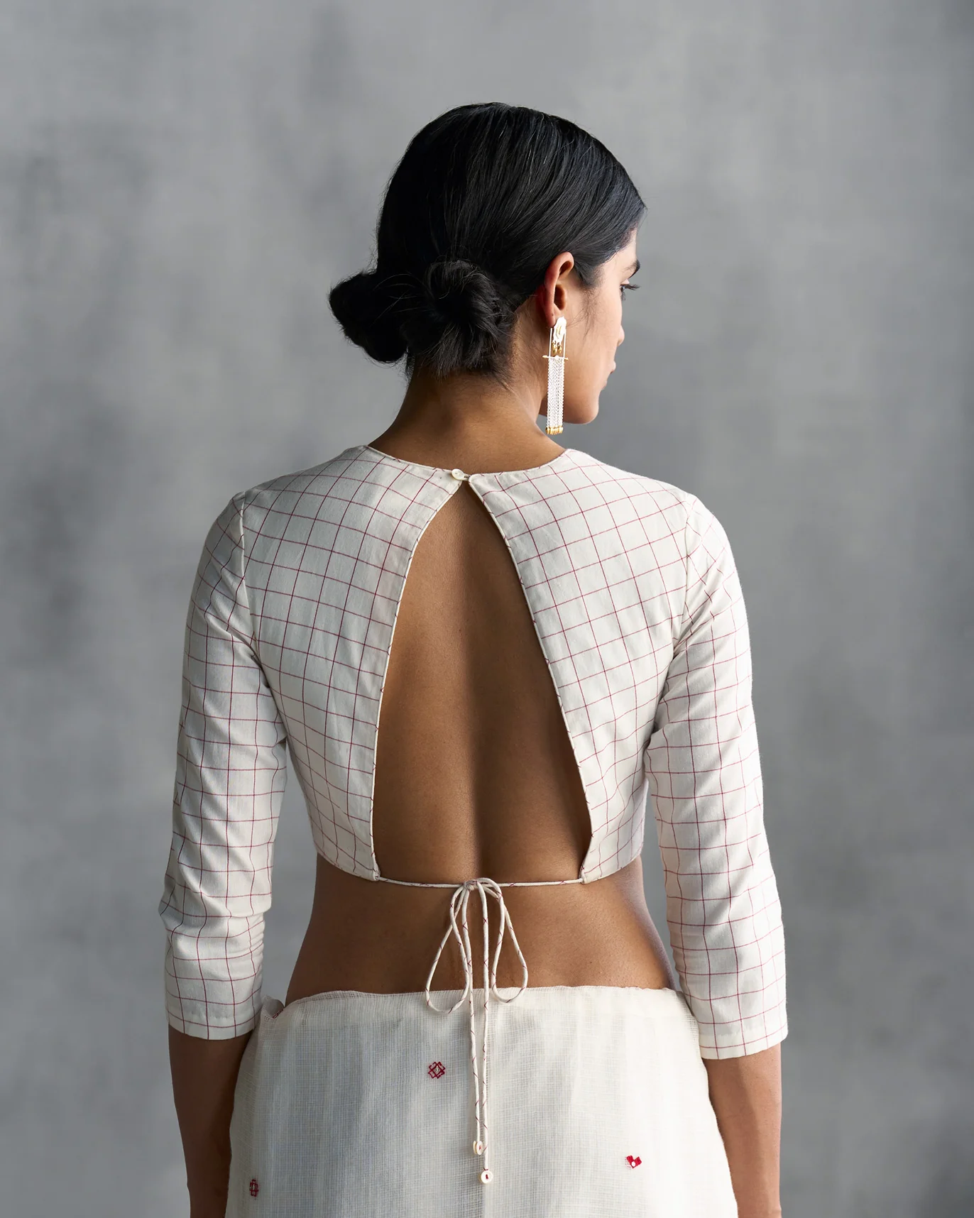 Akaliko Dori Blouse - White & Red - Image 2