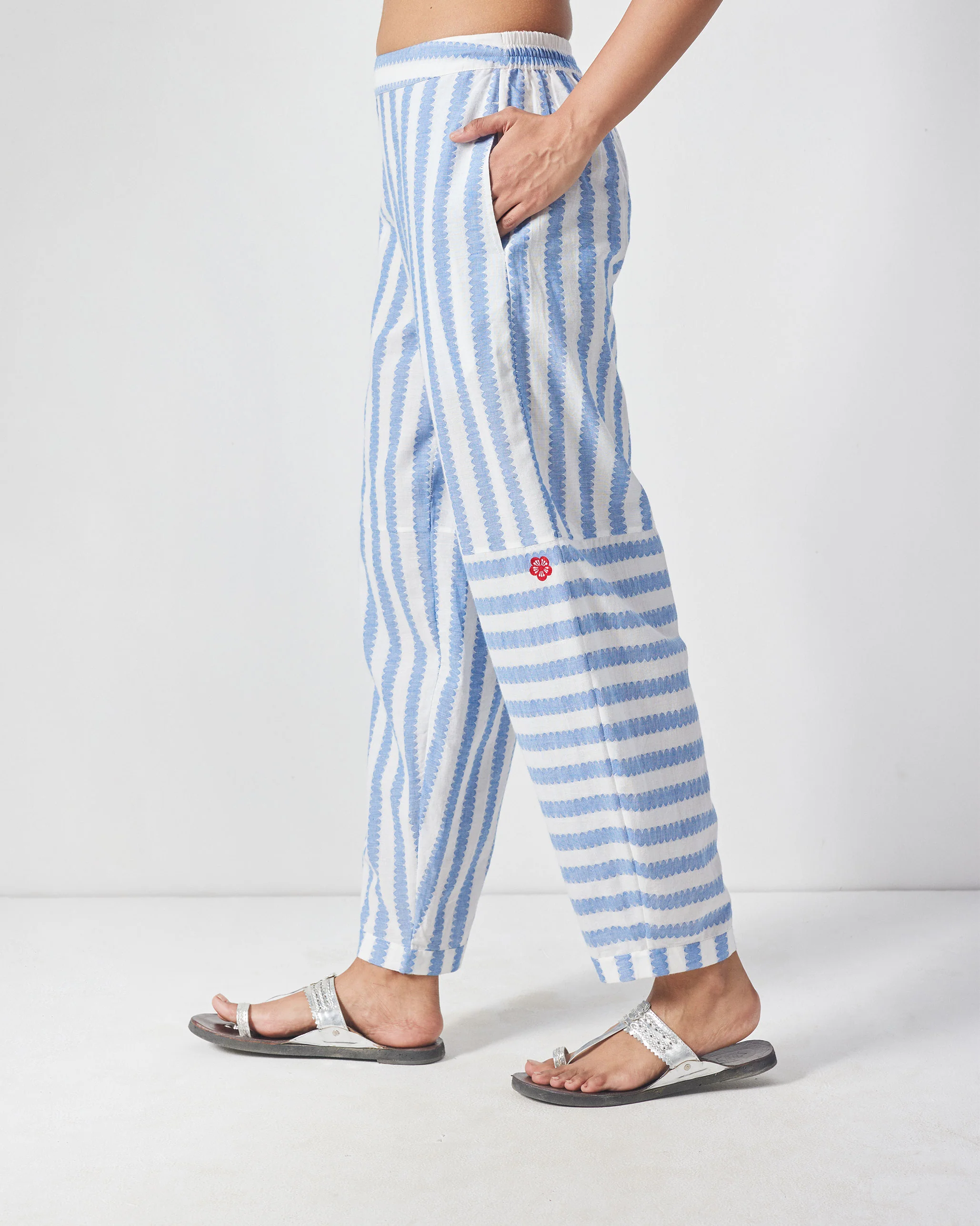 Akira Pants - Blue & White Stripes - Image 2