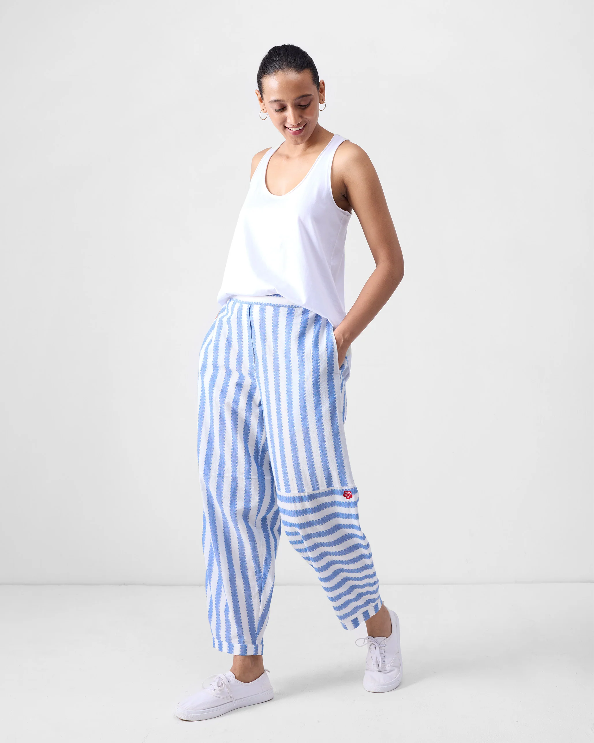 Akira Pants - Blue & White Stripes - Image 5
