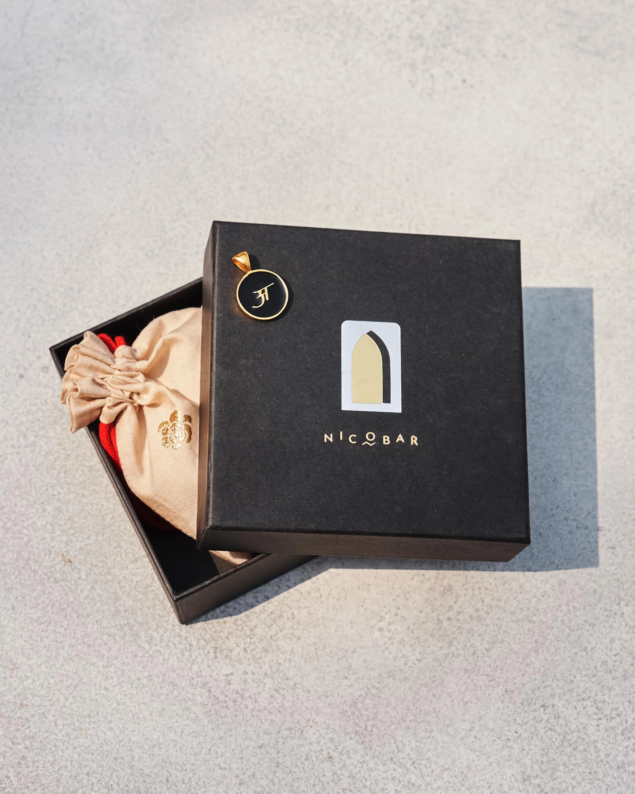 Alphabet A Charm- Black & Gold - Image 2
