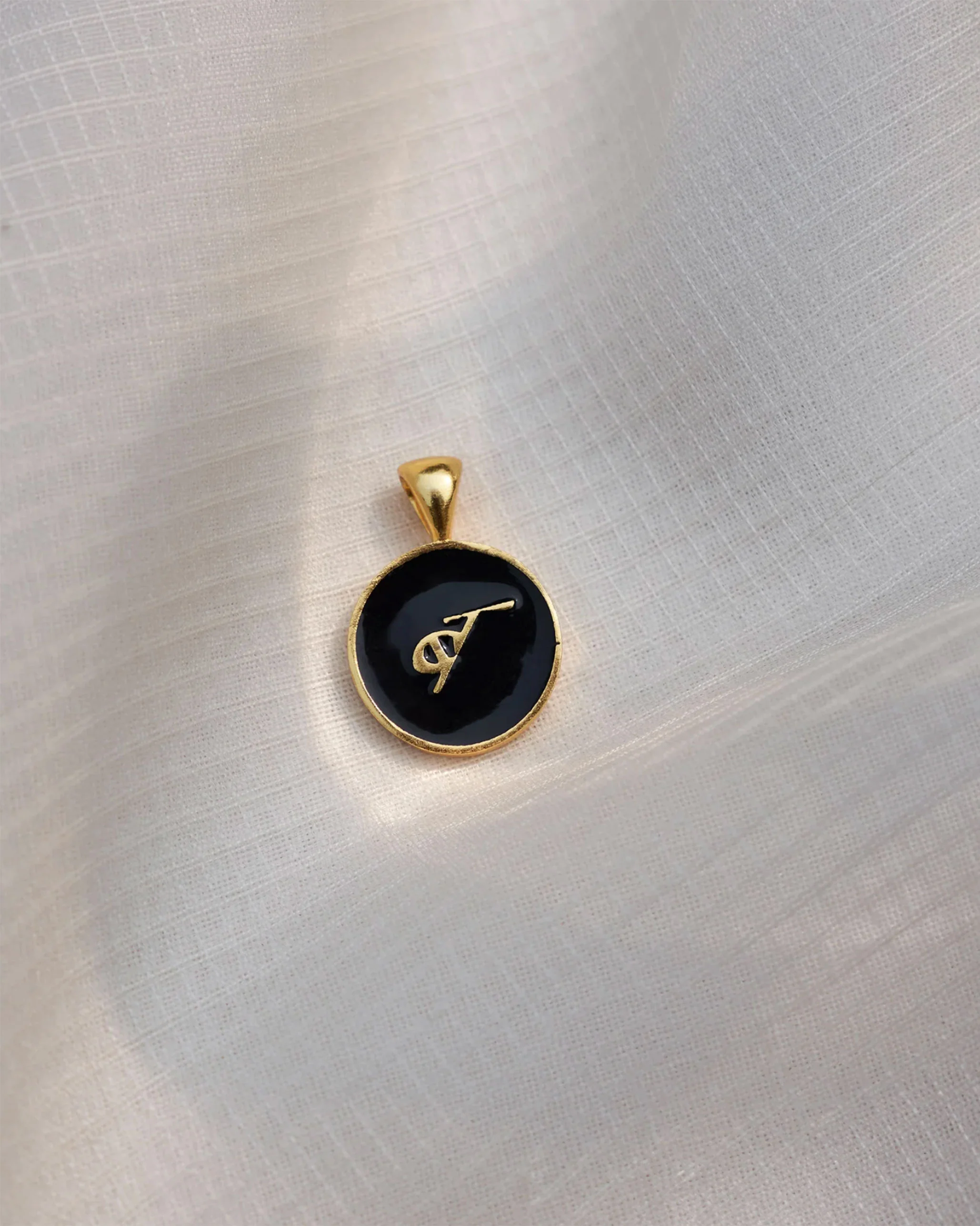 Alphabet B Charm- Black & Gold - Image 3