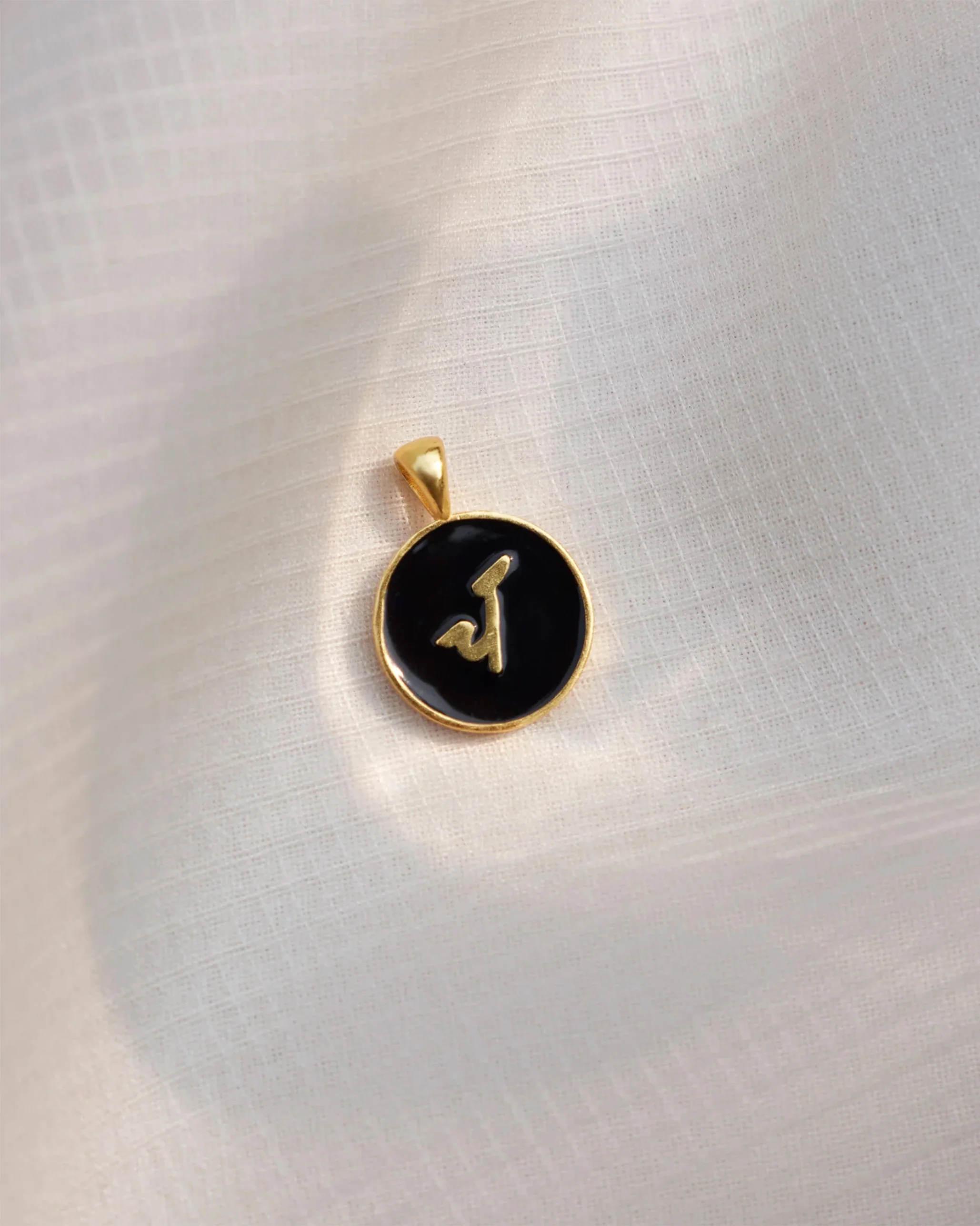 Alphabet C Charm- Black & Gold - Image 3