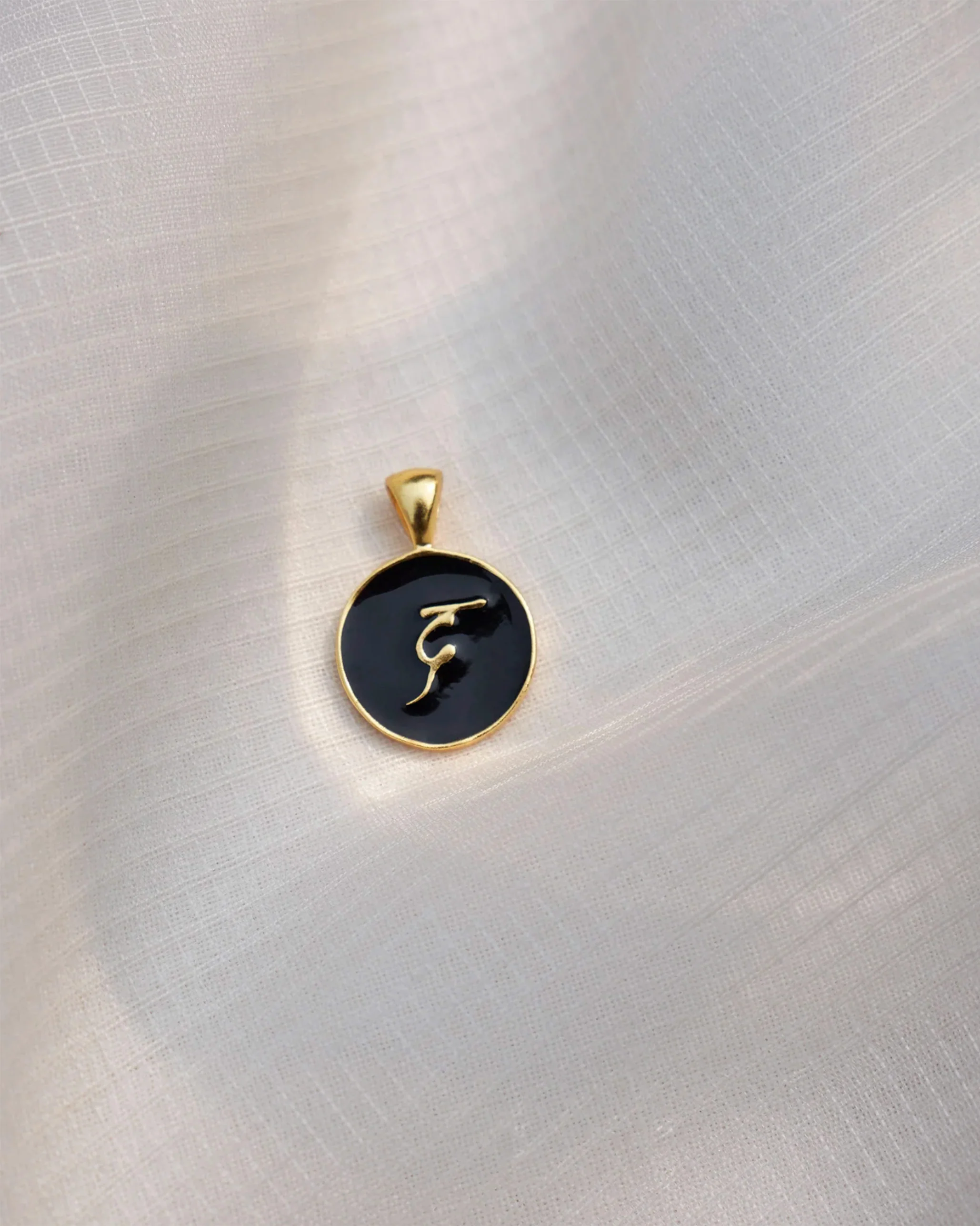 Alphabet D Charm - Black & Gold - Image 4