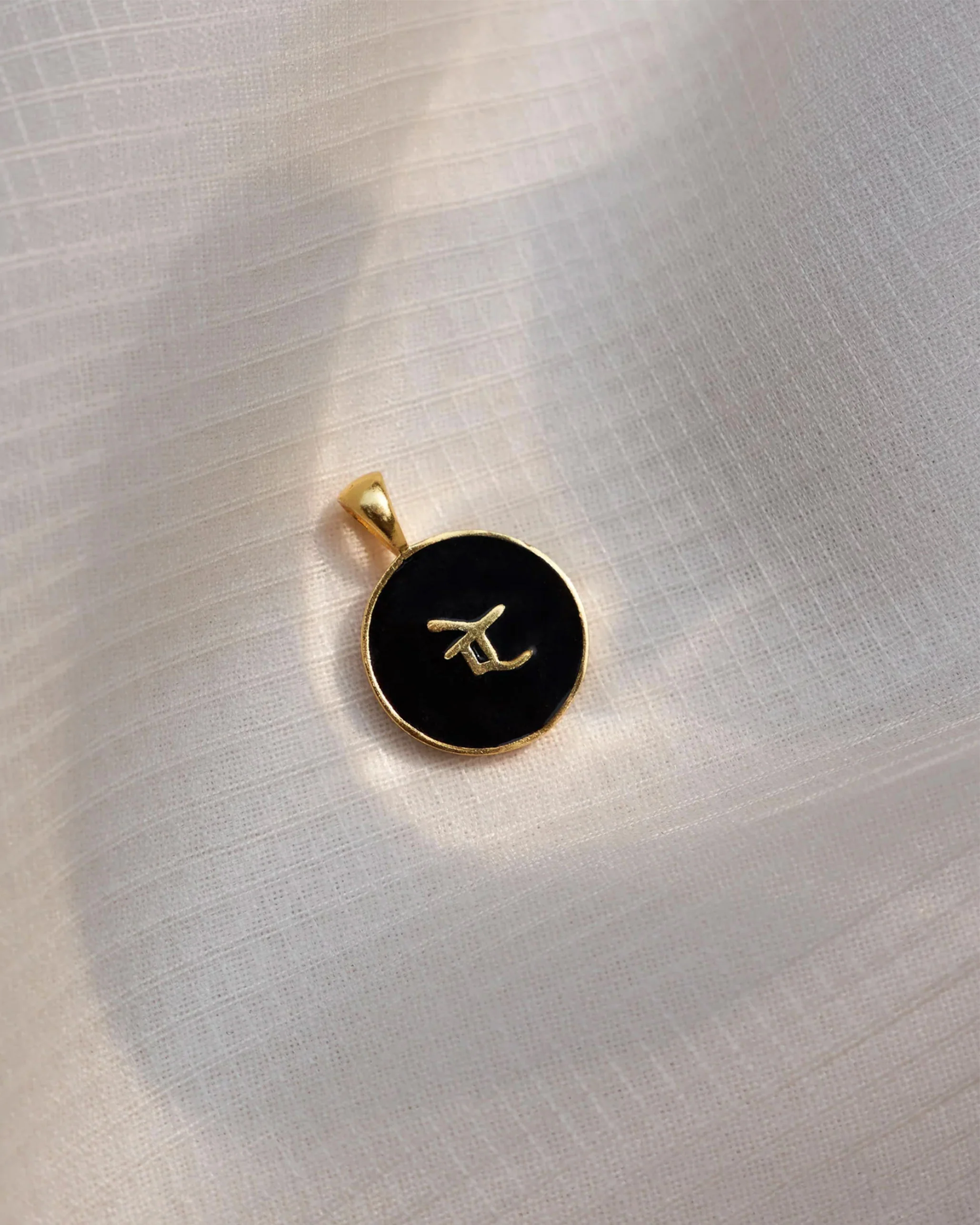 Alphabet E Charm- Black & Gold - Image 3