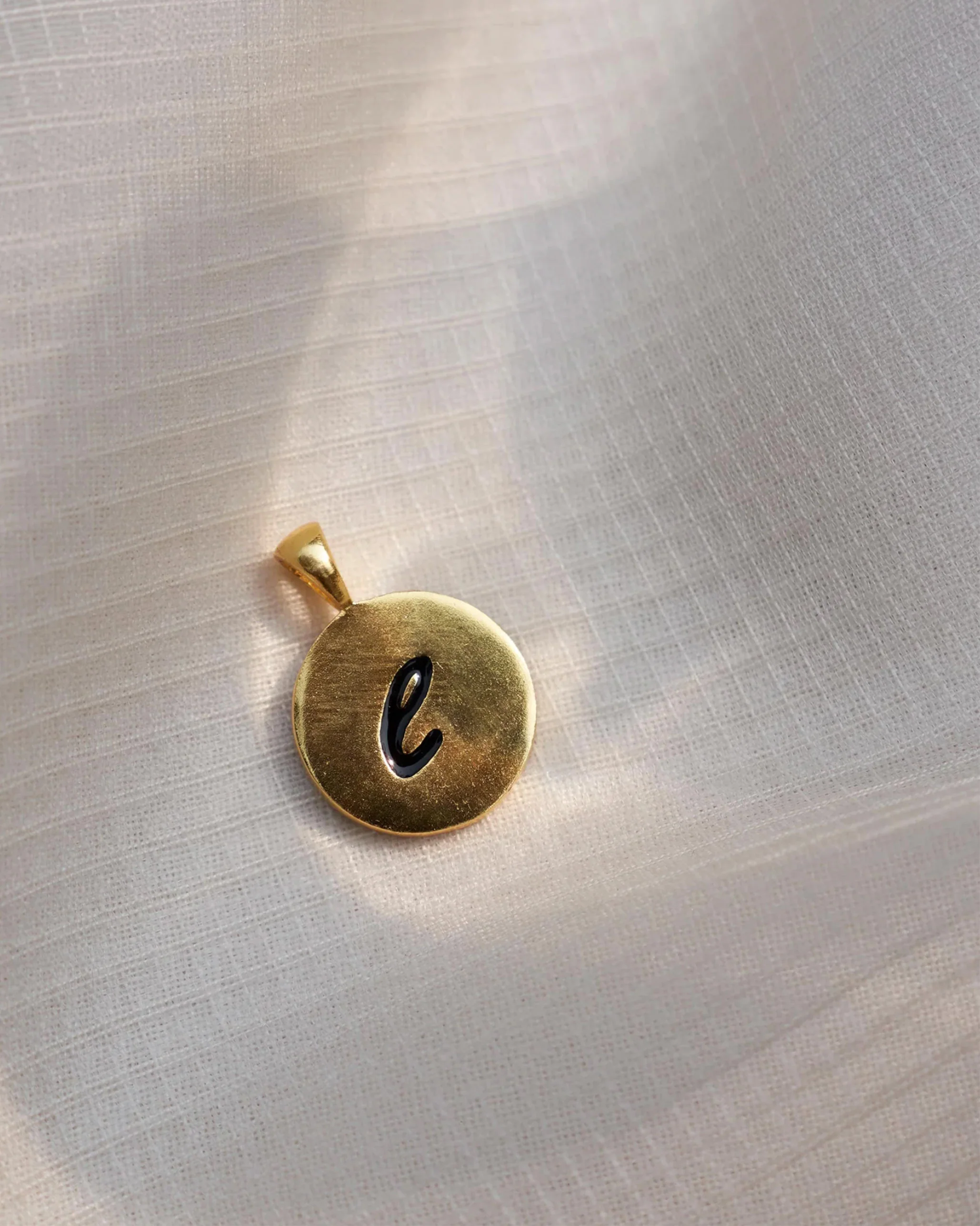 Alphabet E Charm- Black & Gold - Image 4