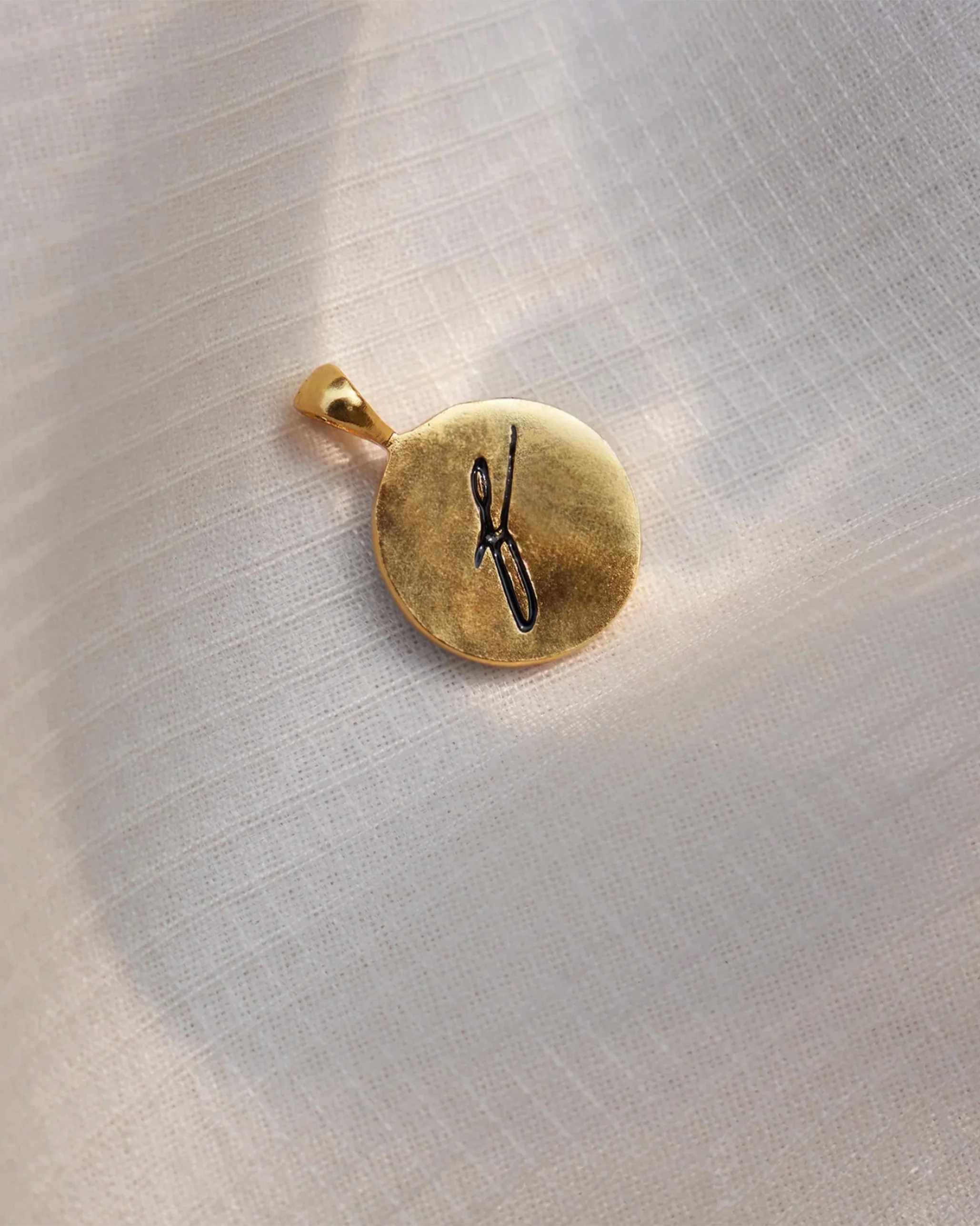 Alphabet F Charm- Black & Gold - Image 4