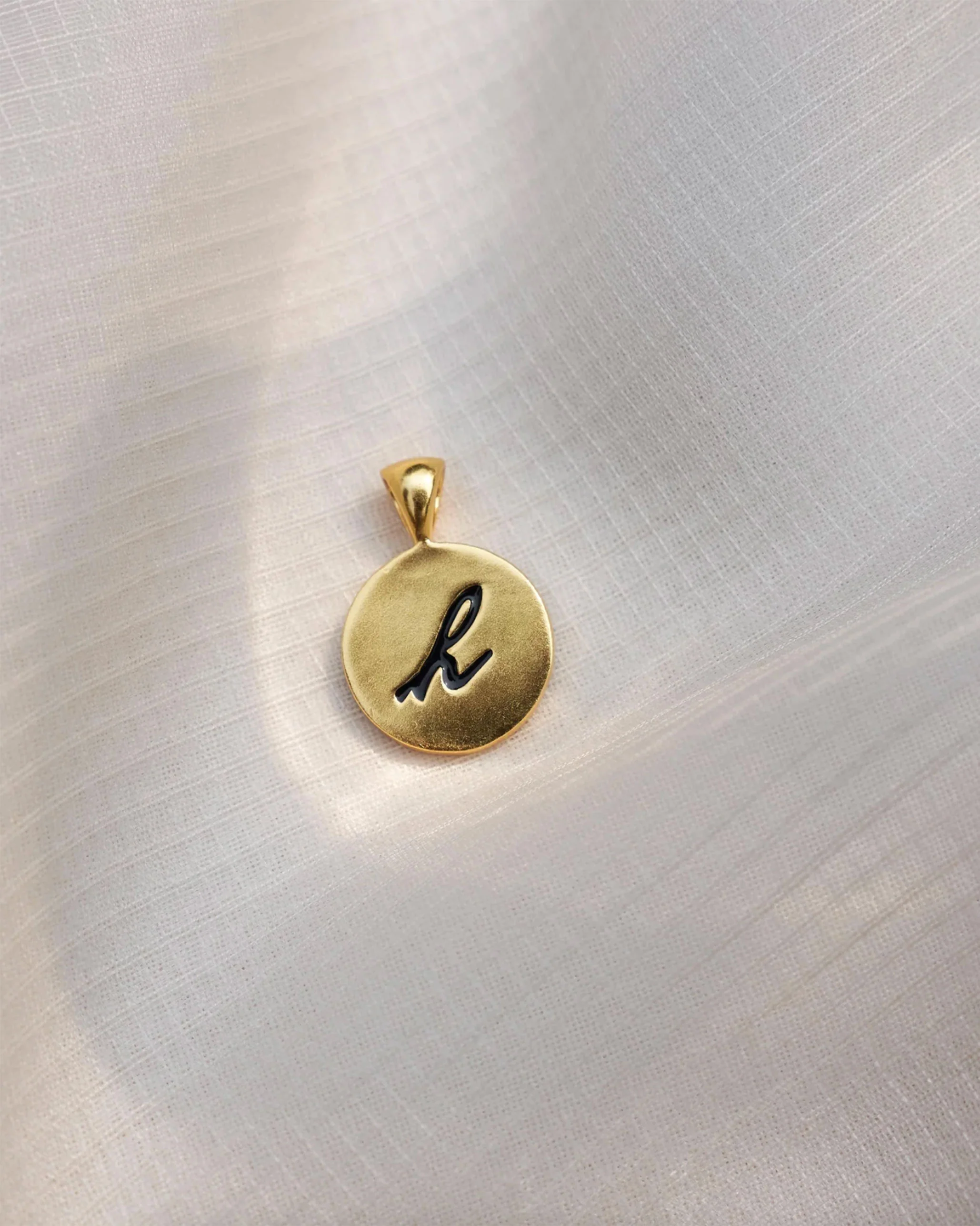 Alphabet H Charm- Black & Gold - Image 4