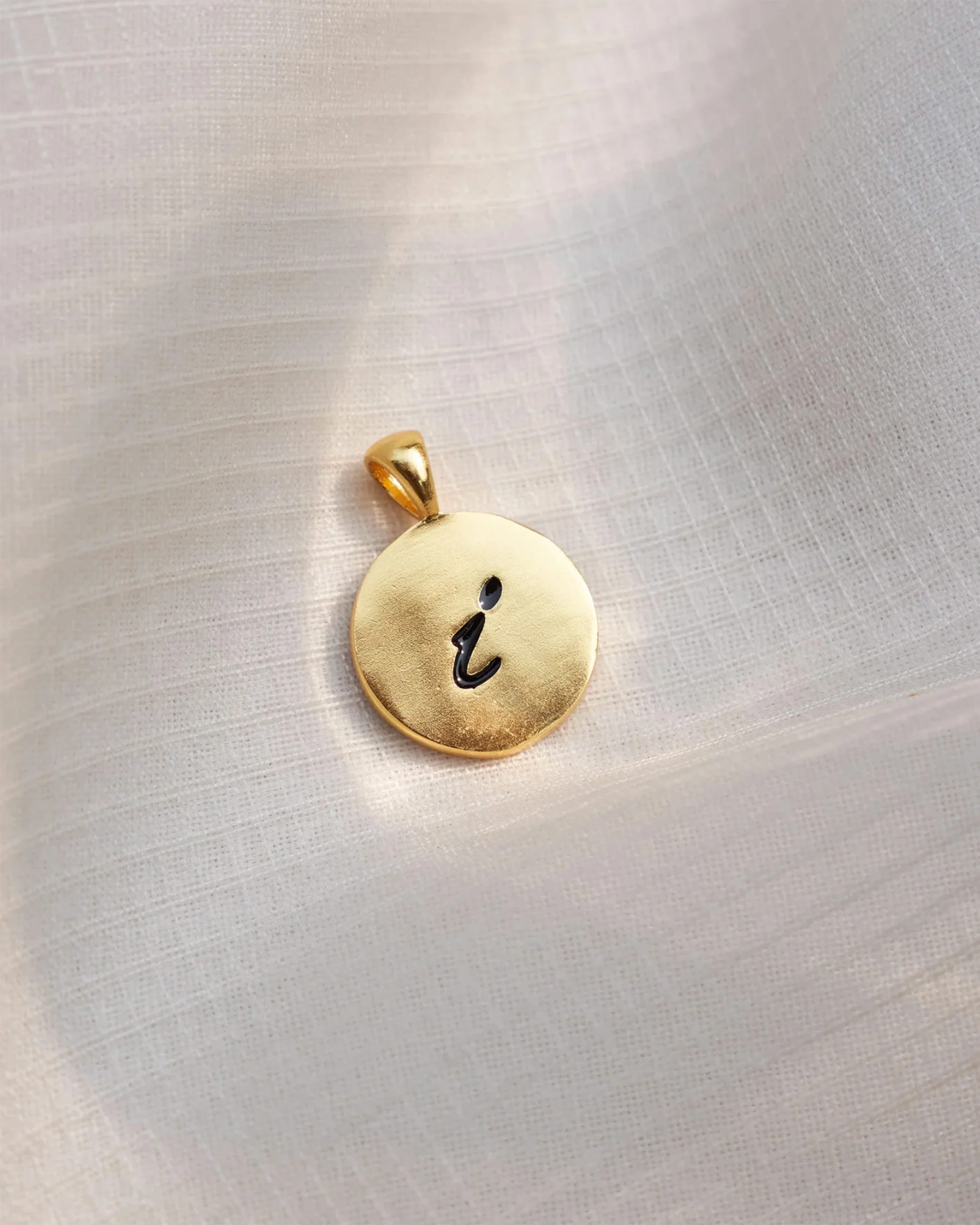 Alphabet I Charm- Black & Gold - Image 4