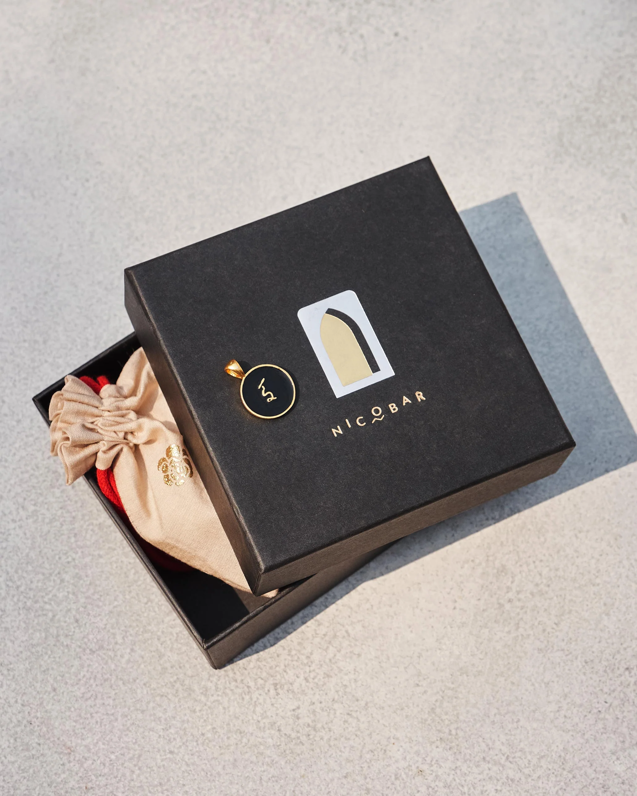Alphabet I Charm- Black & Gold - Image 7