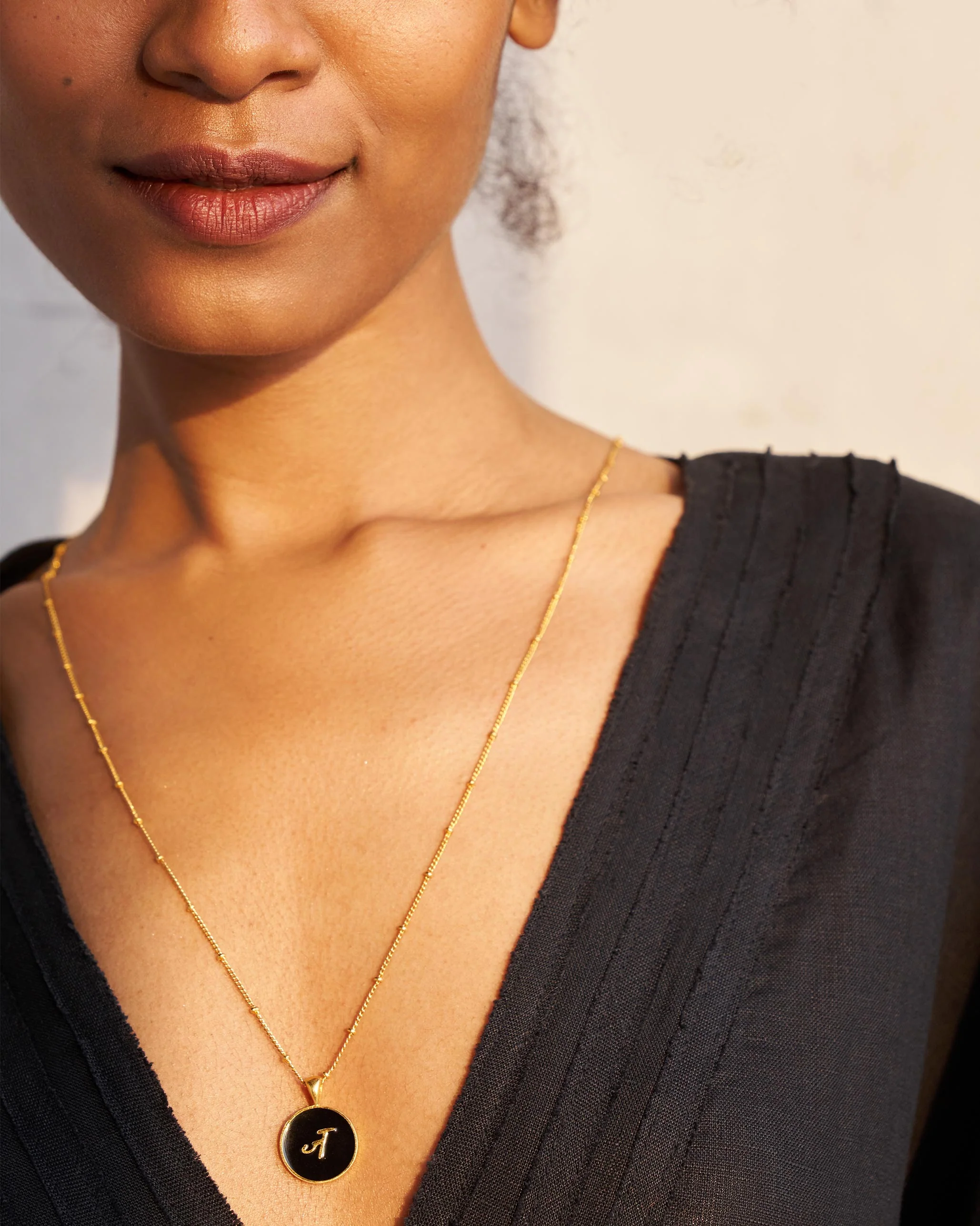 Alphabet J Charm- Black & Gold - Image 2