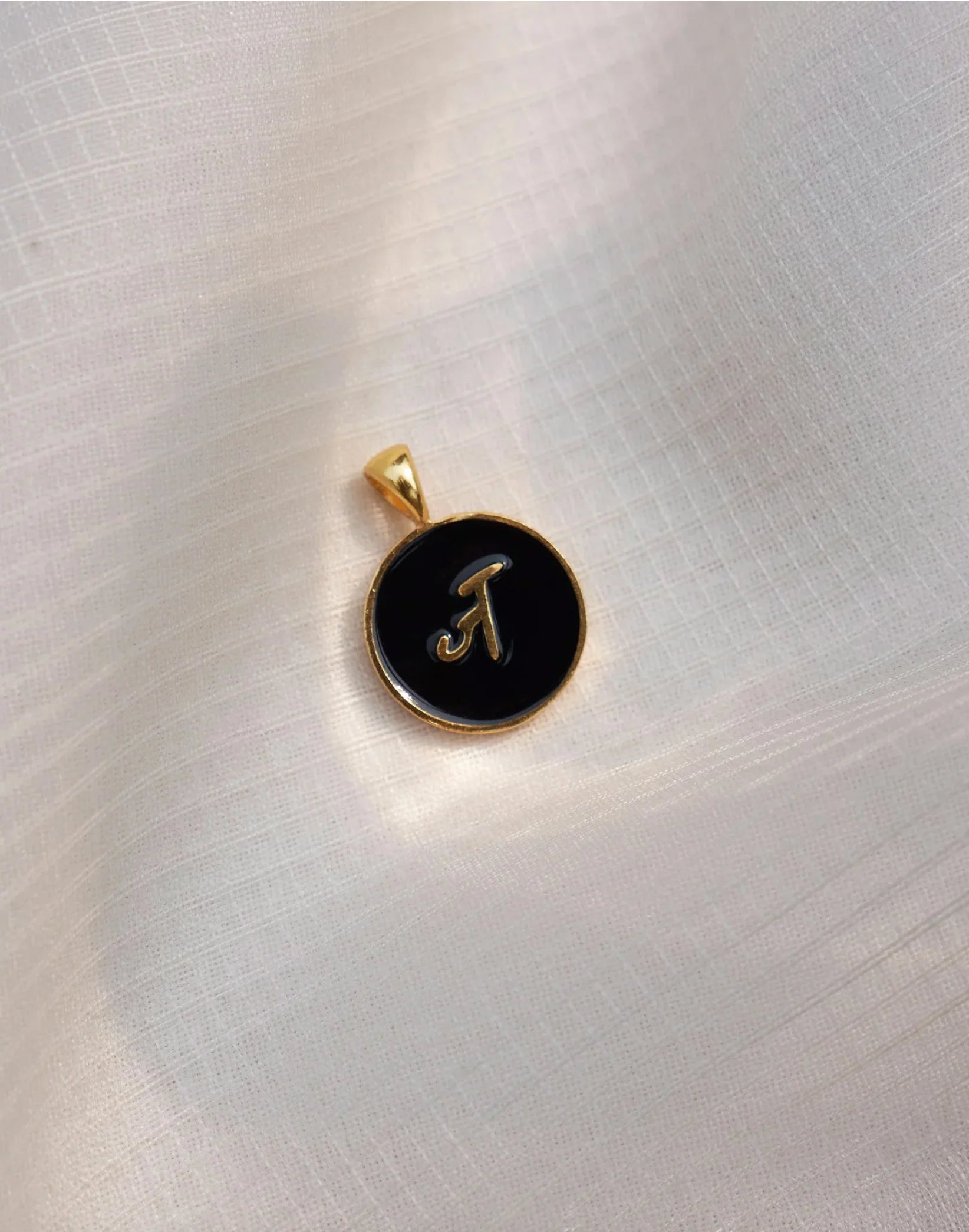 Alphabet J Charm- Black & Gold - Image 4