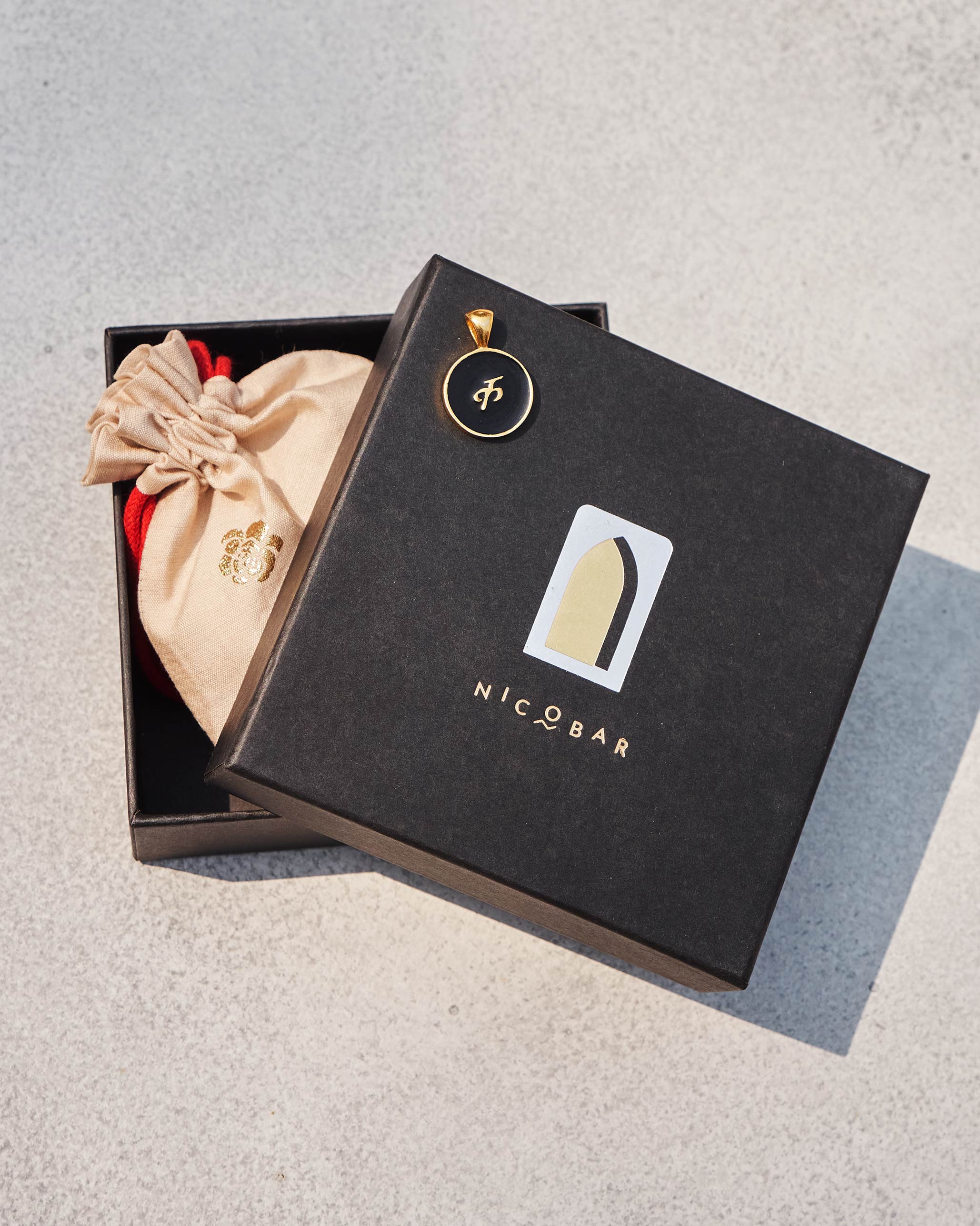 Alphabet K Charm- Black & Gold - Image 2