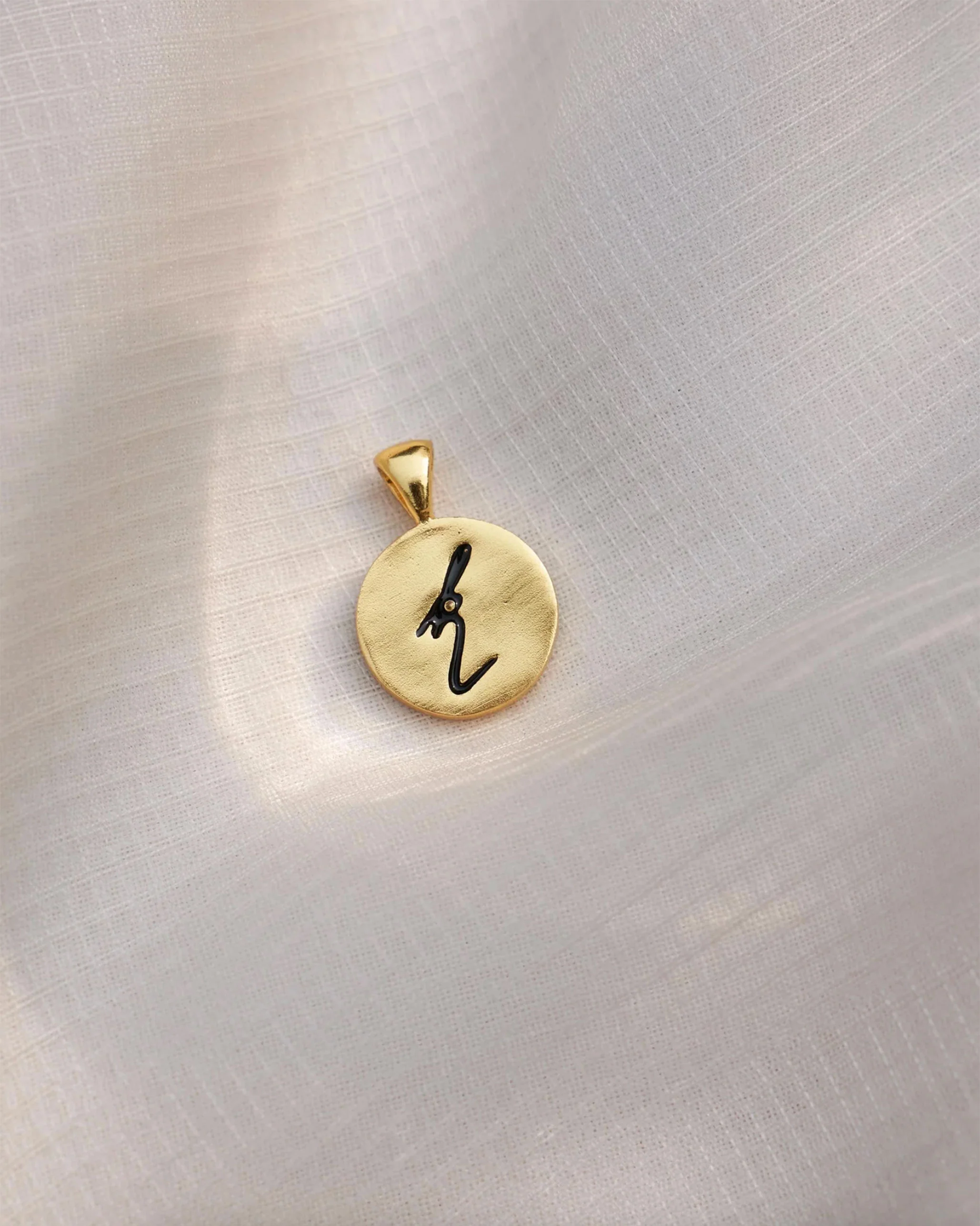Alphabet K Charm- Black & Gold - Image 4