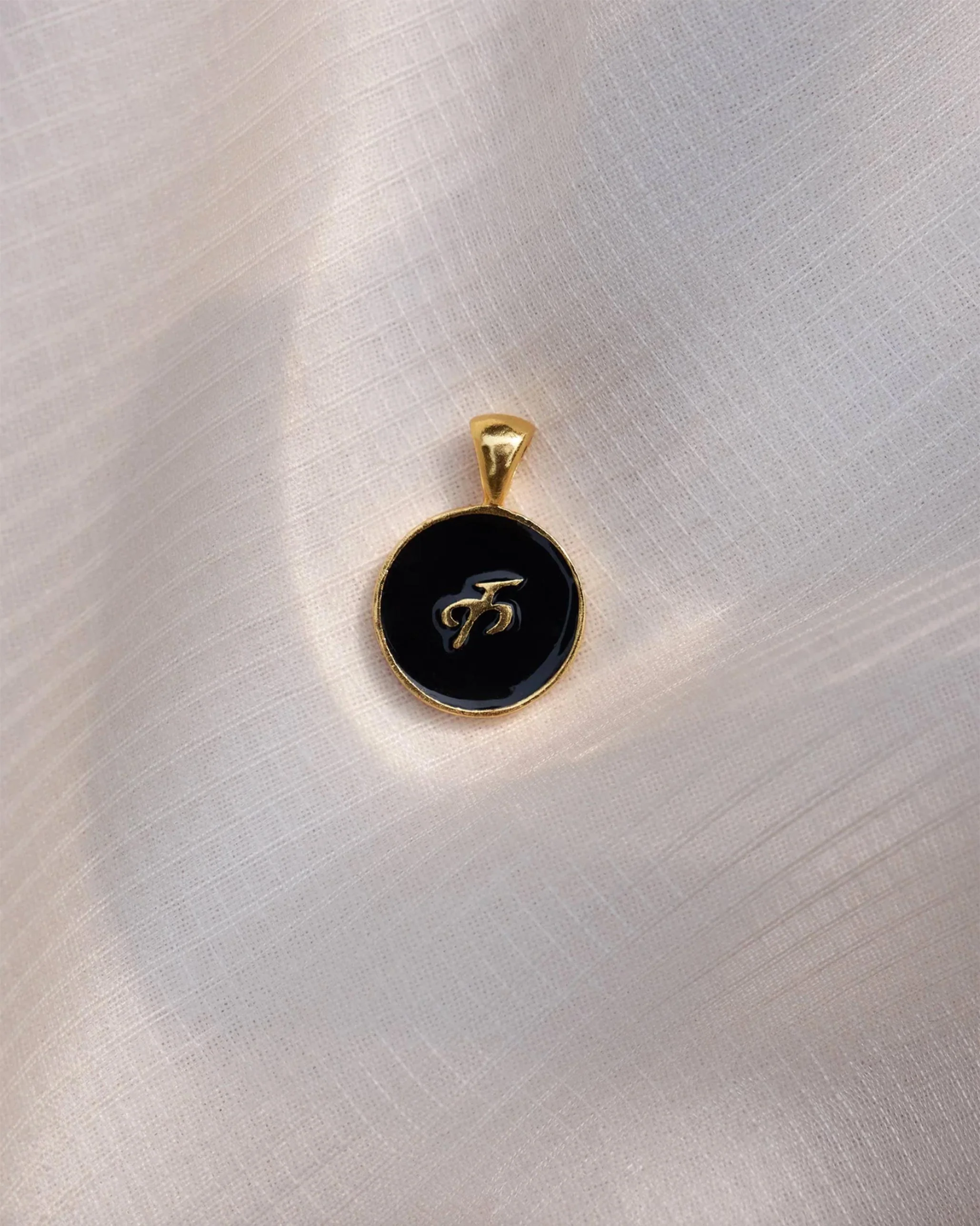 Alphabet K Charm- Black & Gold - Image 5