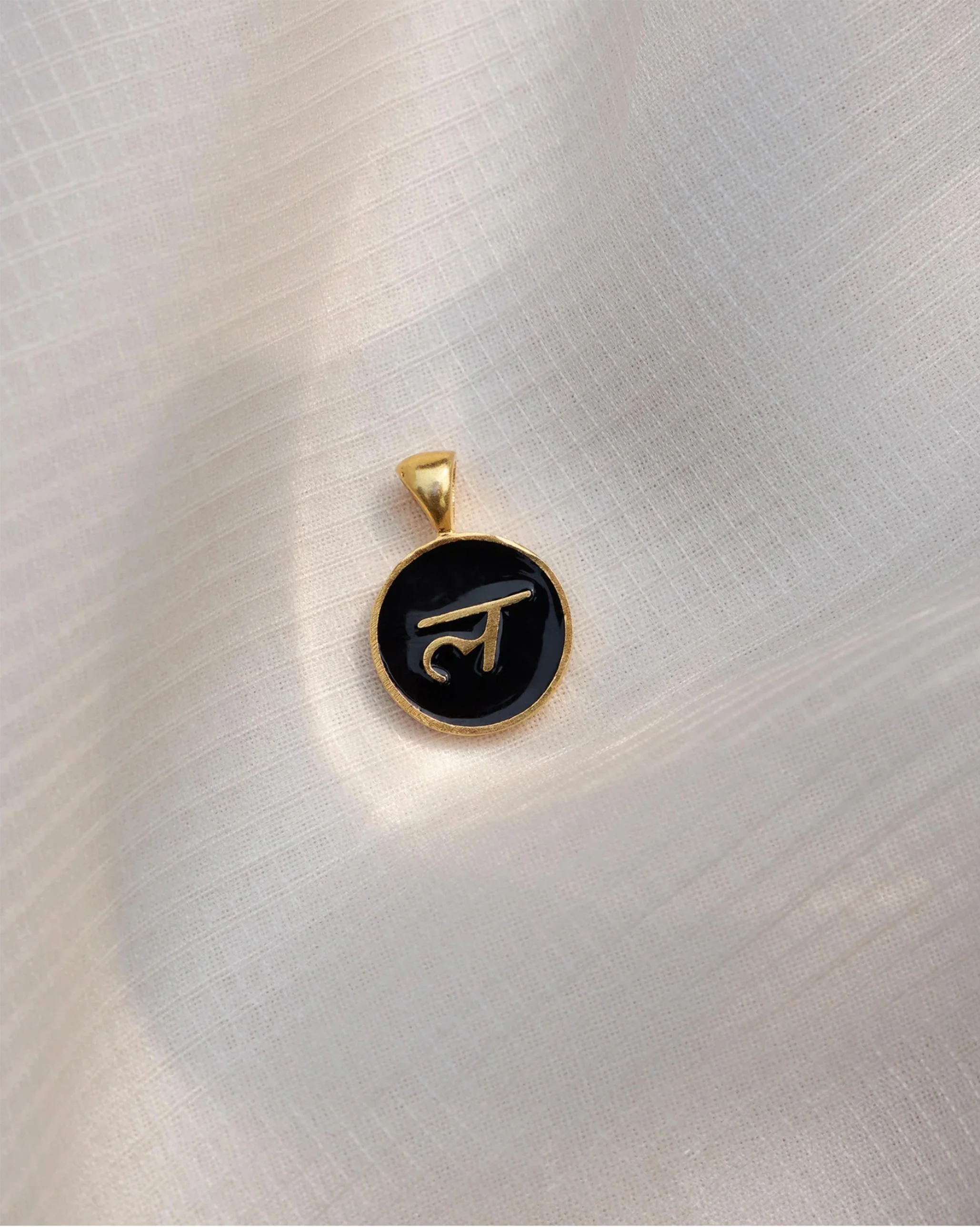 Alphabet L Charm- Black & Gold - Image 3
