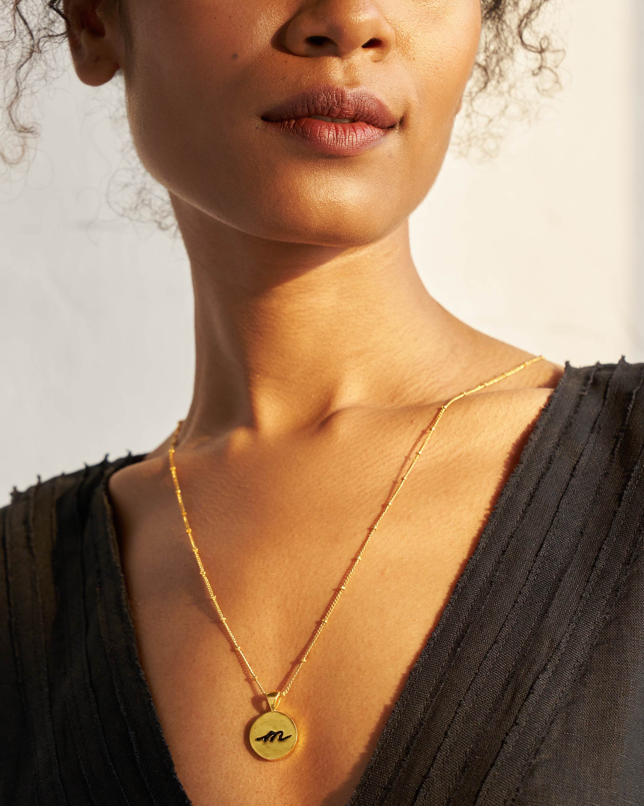 Alphabet M Charm- Black & Gold - Image 3
