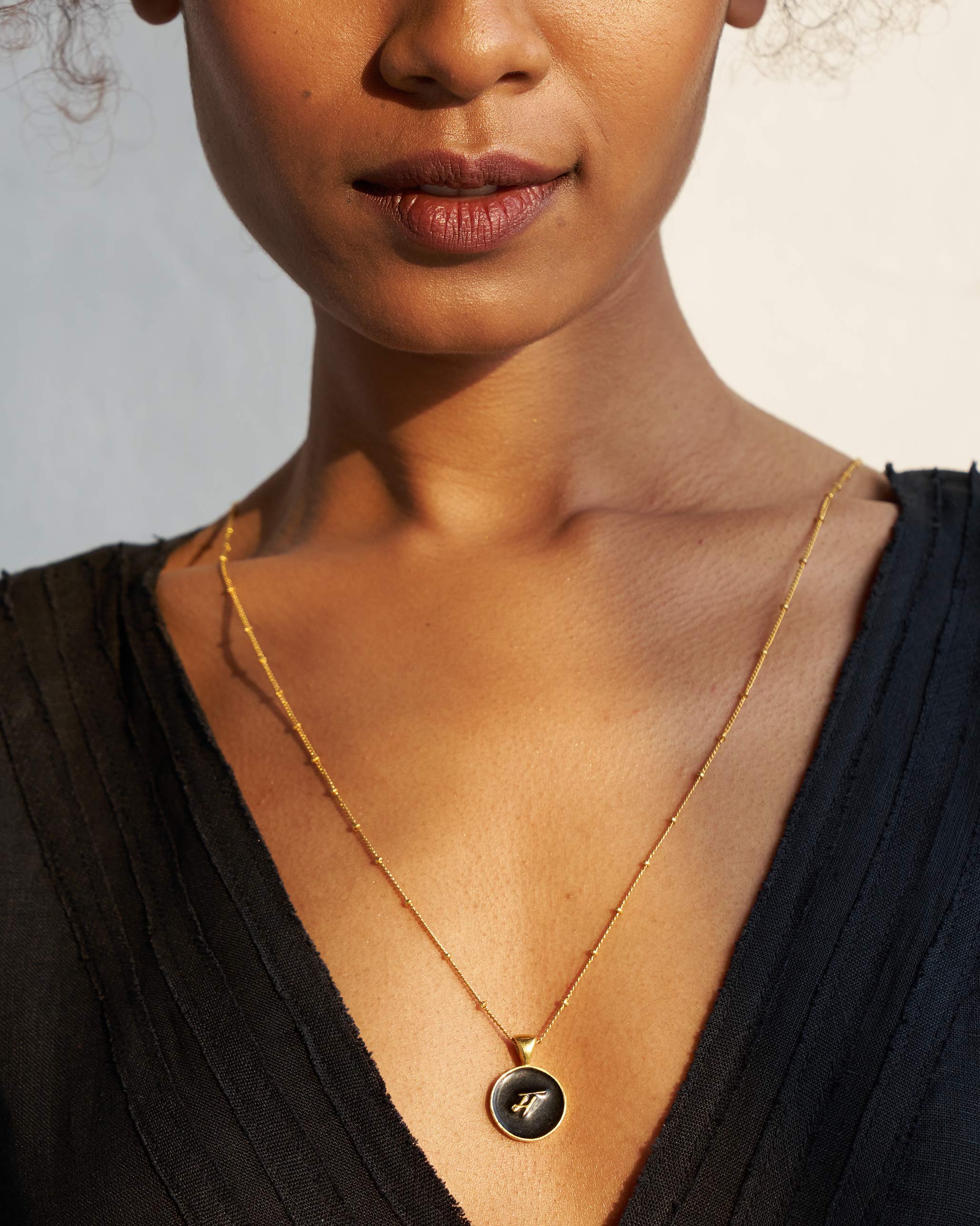 Alphabet M Charm- Black & Gold - Image 4