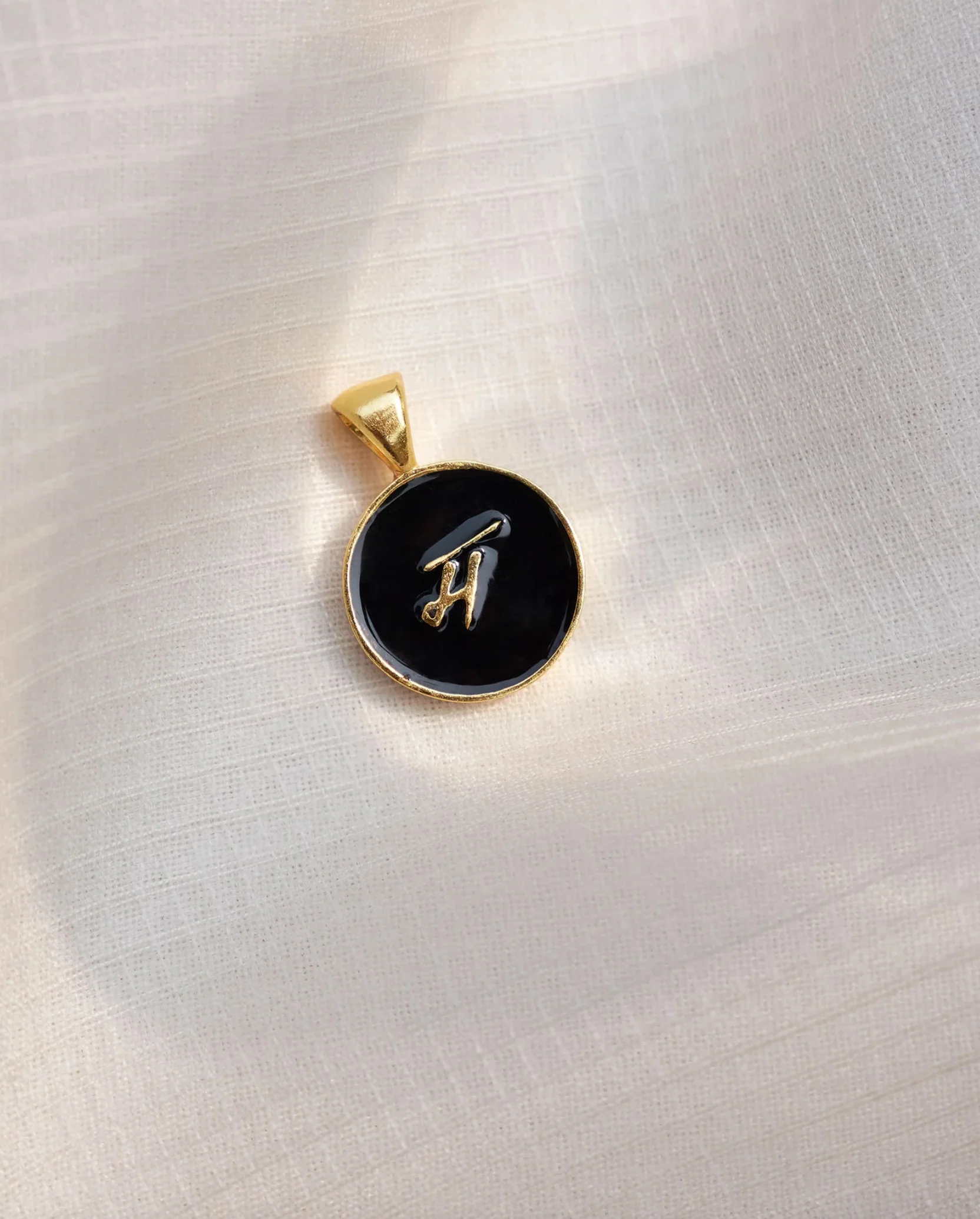 Alphabet M Charm- Black & Gold - Image 6