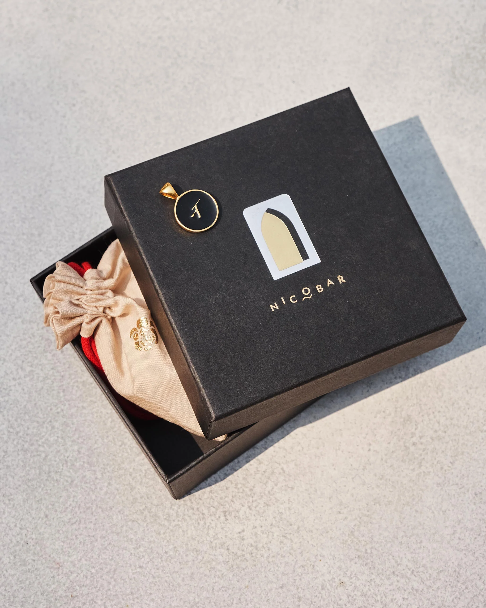 Alphabet N Charm- Black & Gold - Image 2