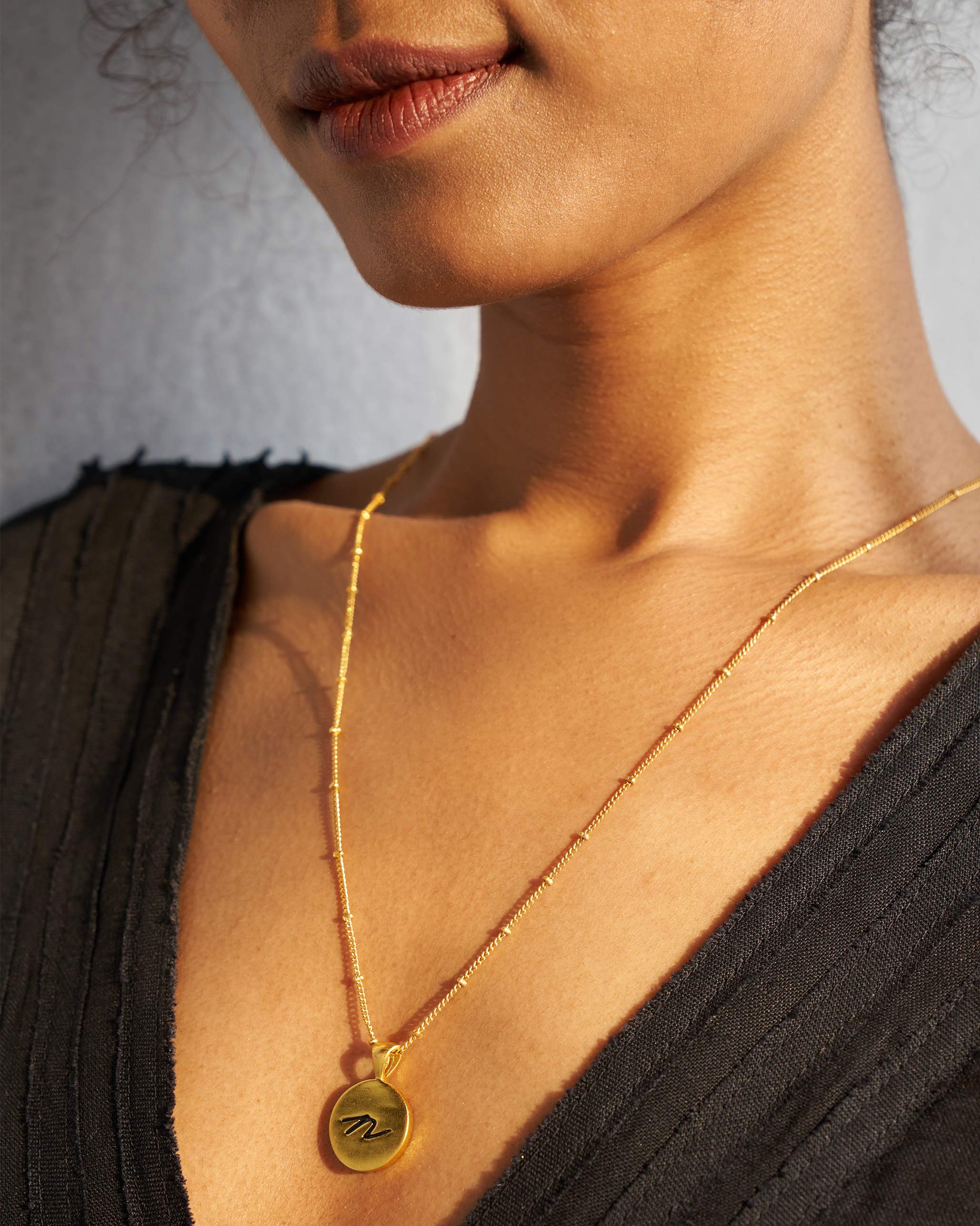 Alphabet N Charm- Black & Gold - Image 3