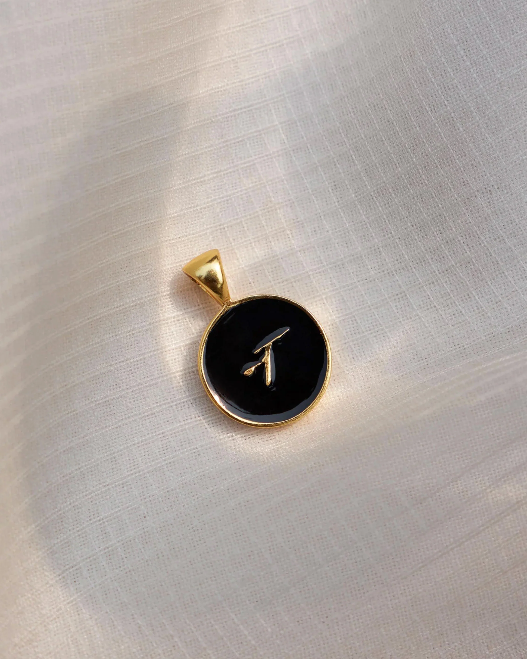 Alphabet N Charm- Black & Gold - Image 4