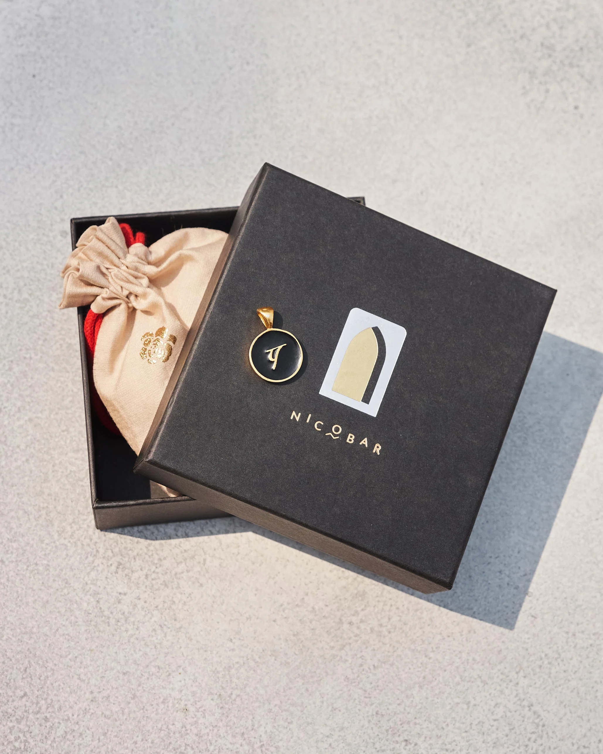Alphabet P Charm- Black & Gold - Image 2