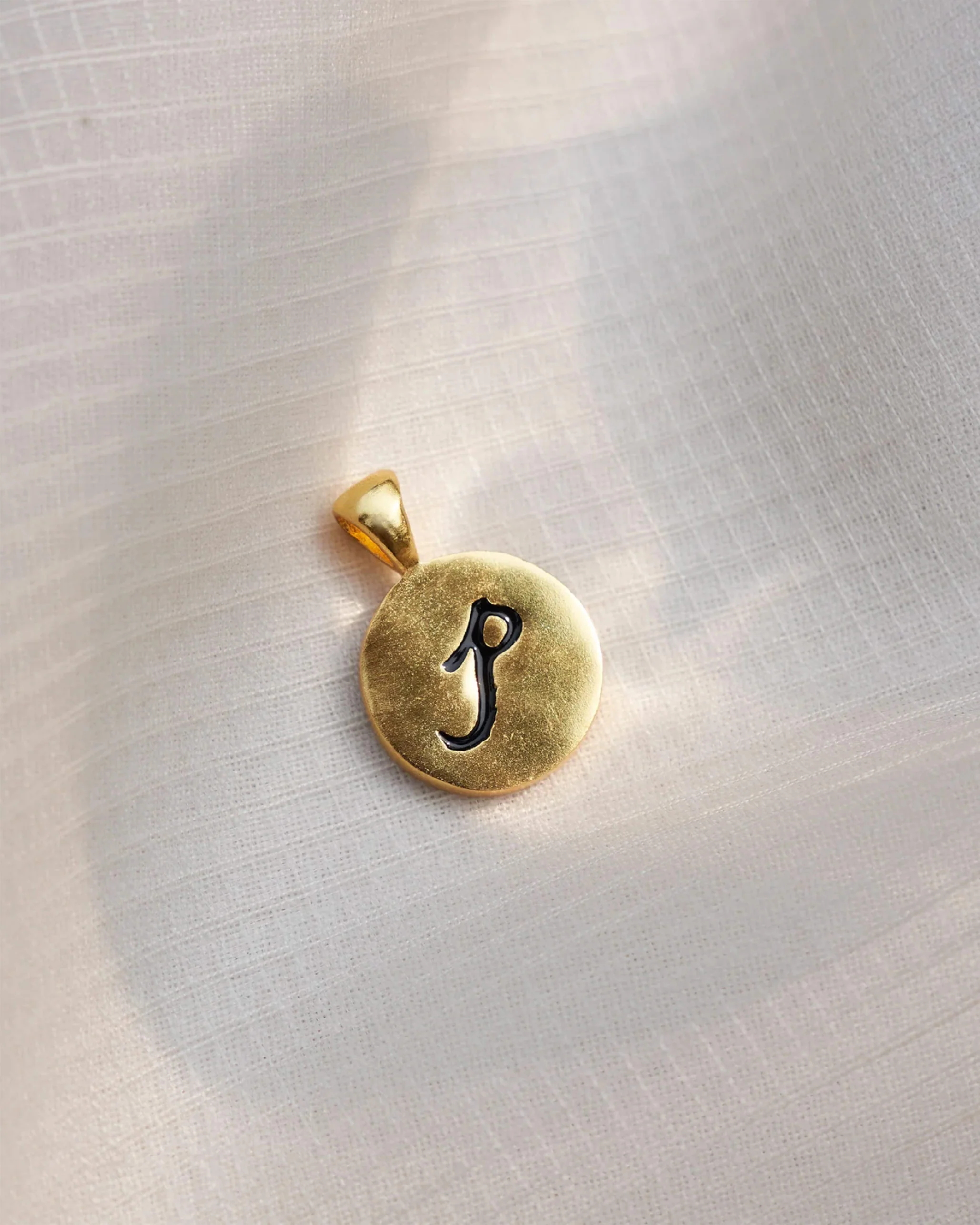 Alphabet P Charm- Black & Gold - Image 5