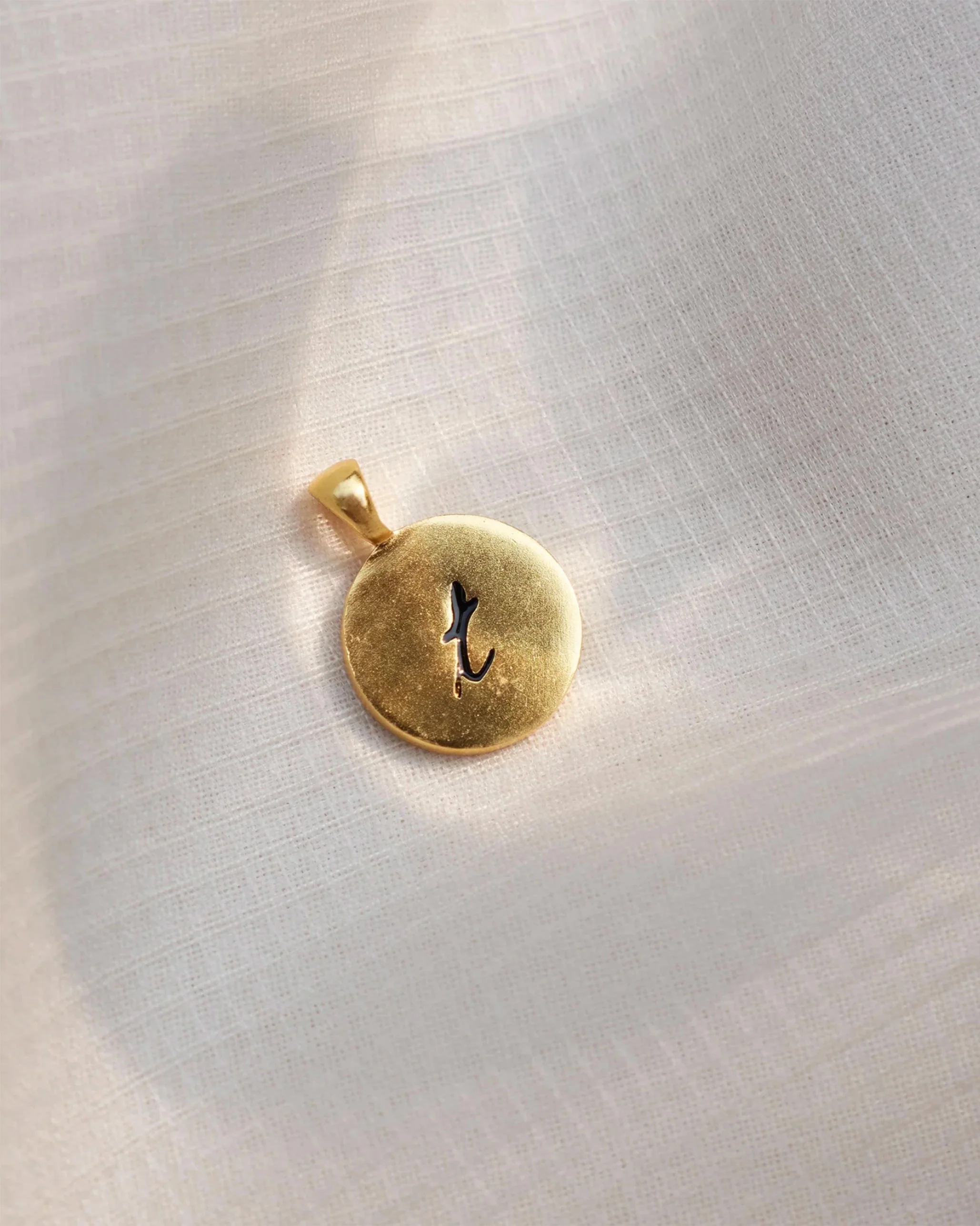 Alphabet T Charm- Black & Gold - Image 3